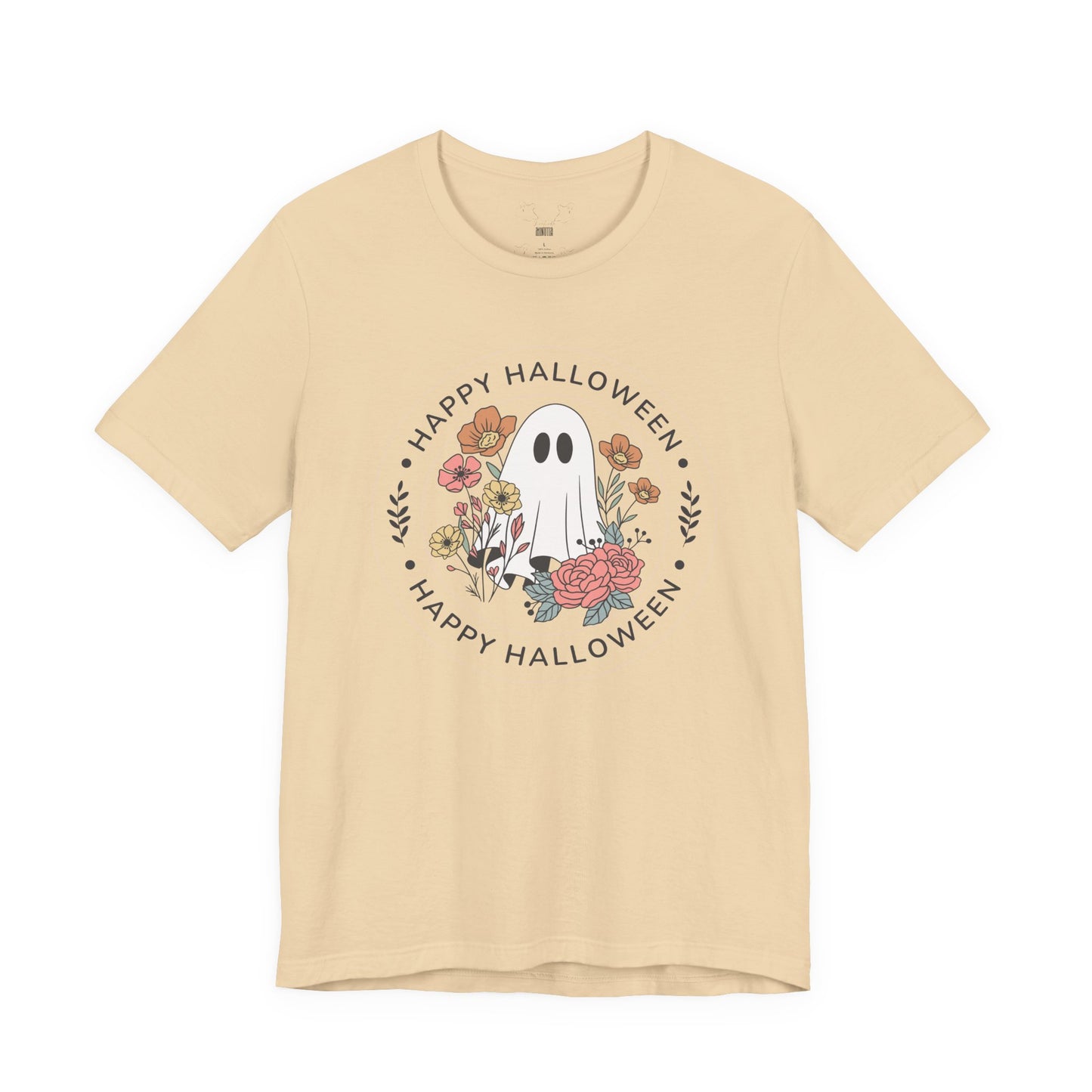 Happy Halloween Floral Ghost Tee – Bella+Canvas 3001