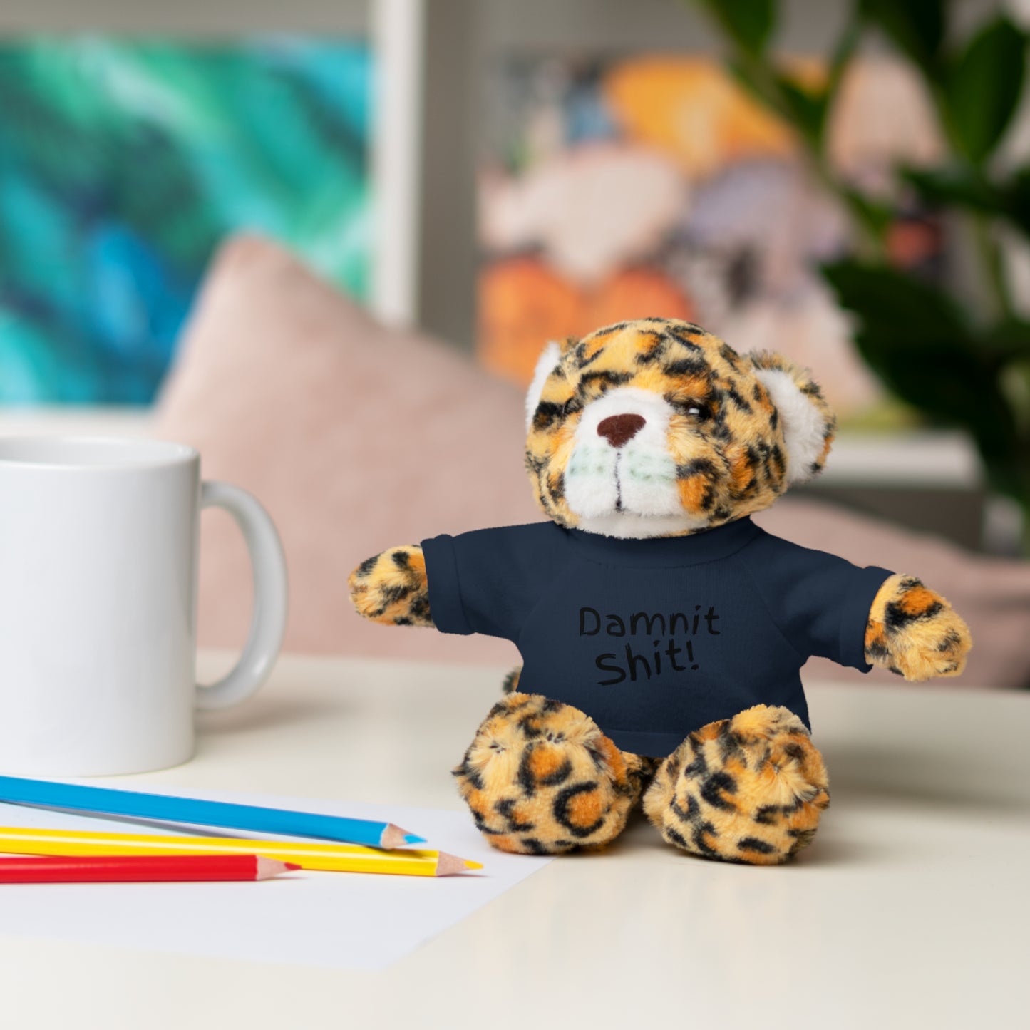 8" Funny Stuffed Animal Gift for Adults, Cute Plush Toy, Humor Bear, Sarcastic Gifts, Quirky Decor, Comfort Toy with Quote
