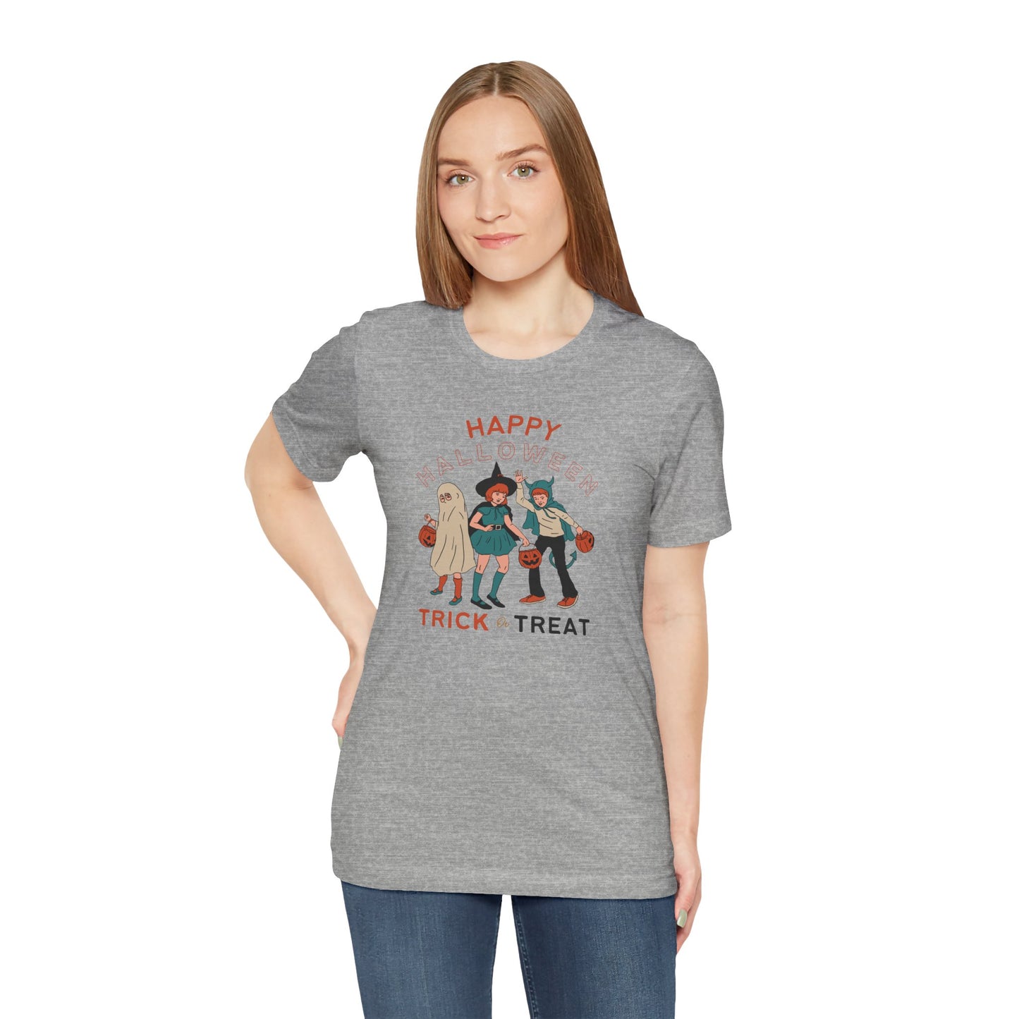 Happy Halloween Trick or Treat Vintage Vibe Tee โ Bella+Canvas 3001