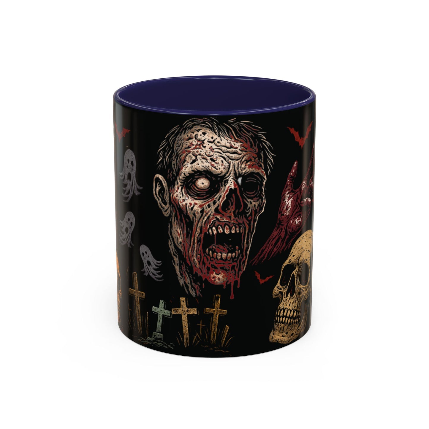 Horror Coffee Mug – Zombie Graveyard Halloween Design – 11oz & 15oz Ceramic – Creepy Goth Kitchen Decor