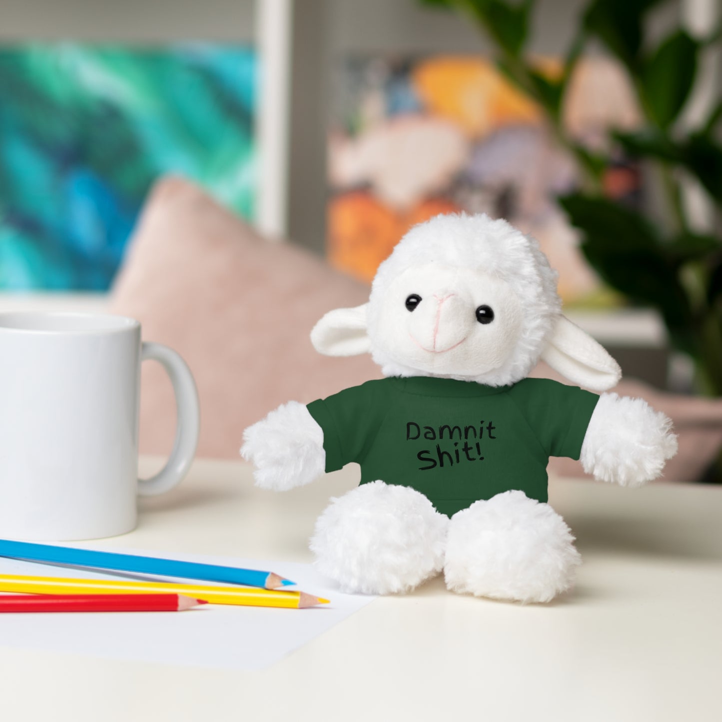 8" Funny Stuffed Animal Gift for Adults, Cute Plush Toy, Humor Bear, Sarcastic Gifts, Quirky Decor, Comfort Toy with Quote