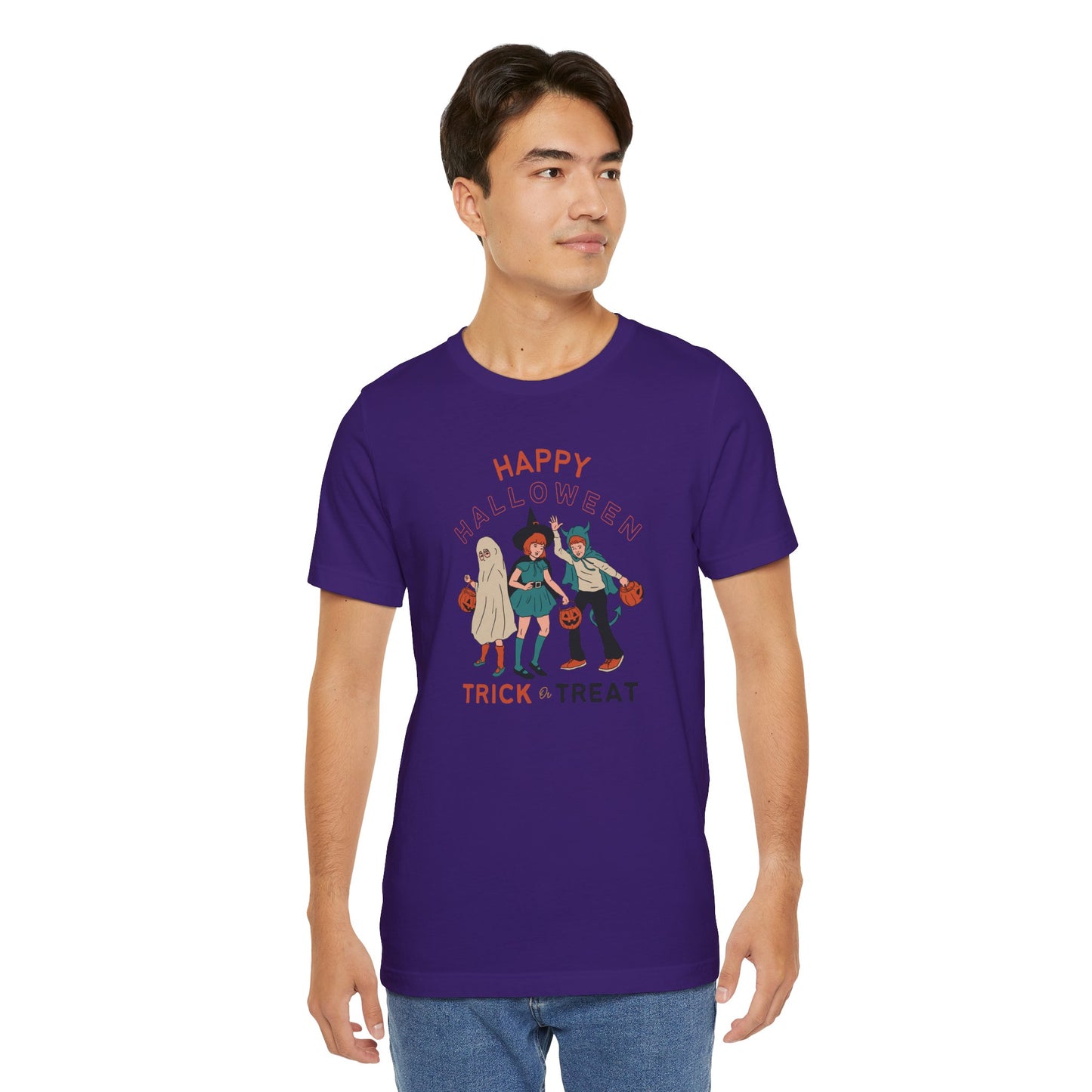 Happy Halloween Trick or Treat Vintage Vibe Tee โ Bella+Canvas 3001