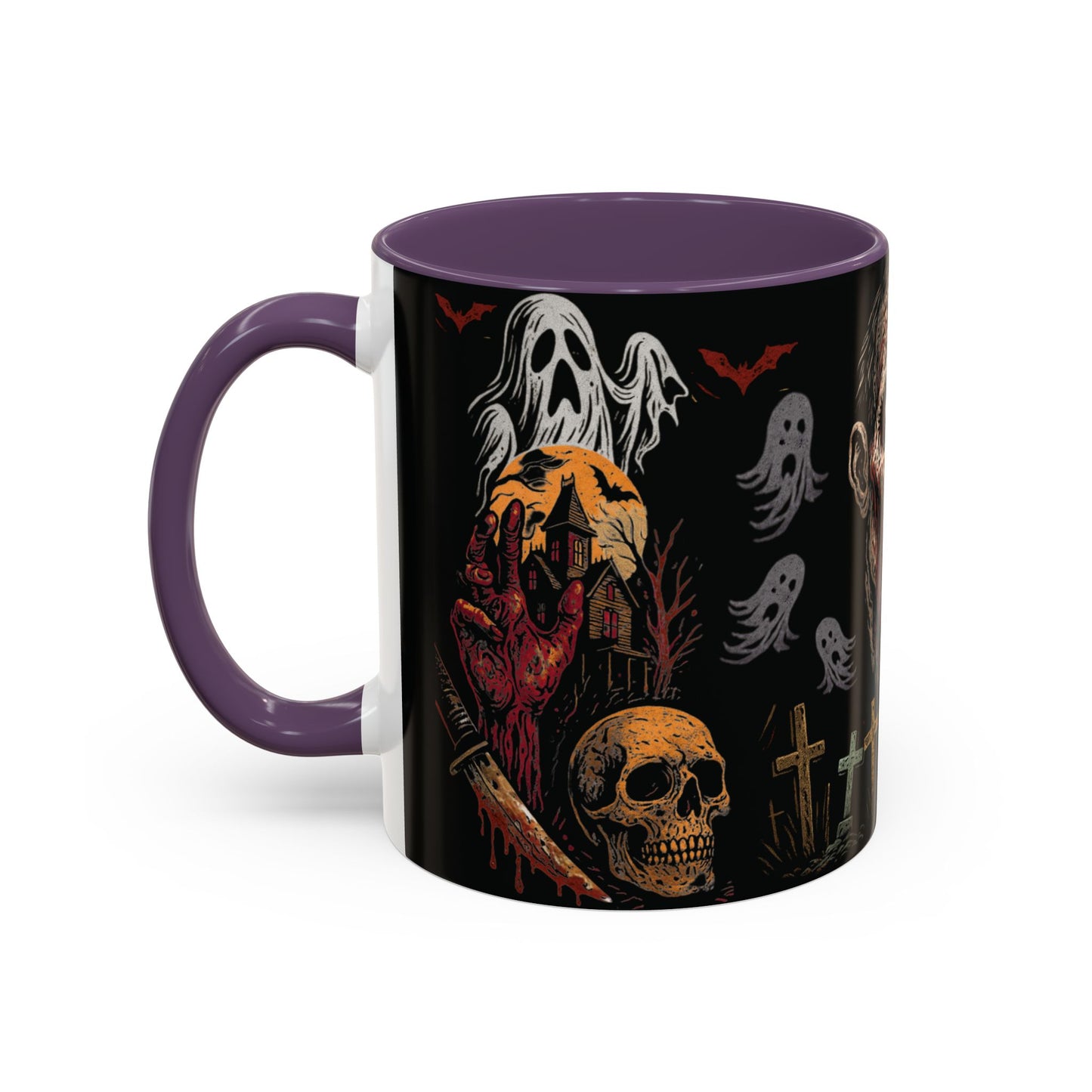 Horror Coffee Mug – Zombie Graveyard Halloween Design – 11oz & 15oz Ceramic – Creepy Goth Kitchen Decor