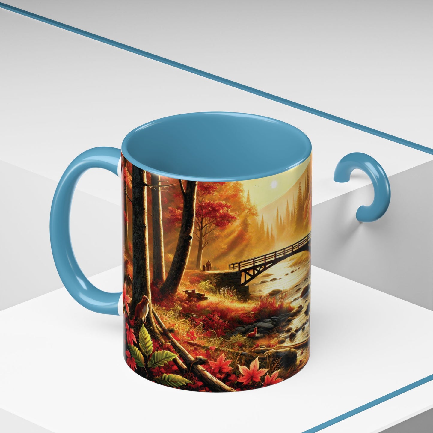 Cozy Autumn Cabin Mug | Fall Vibes Accent Coffee Mug (11oz/15oz)