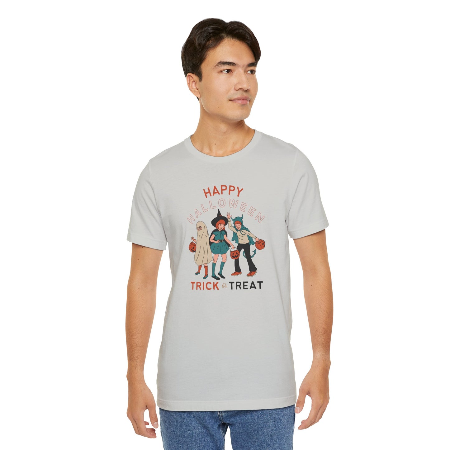 Happy Halloween Trick or Treat Vintage Vibe Tee โ Bella+Canvas 3001
