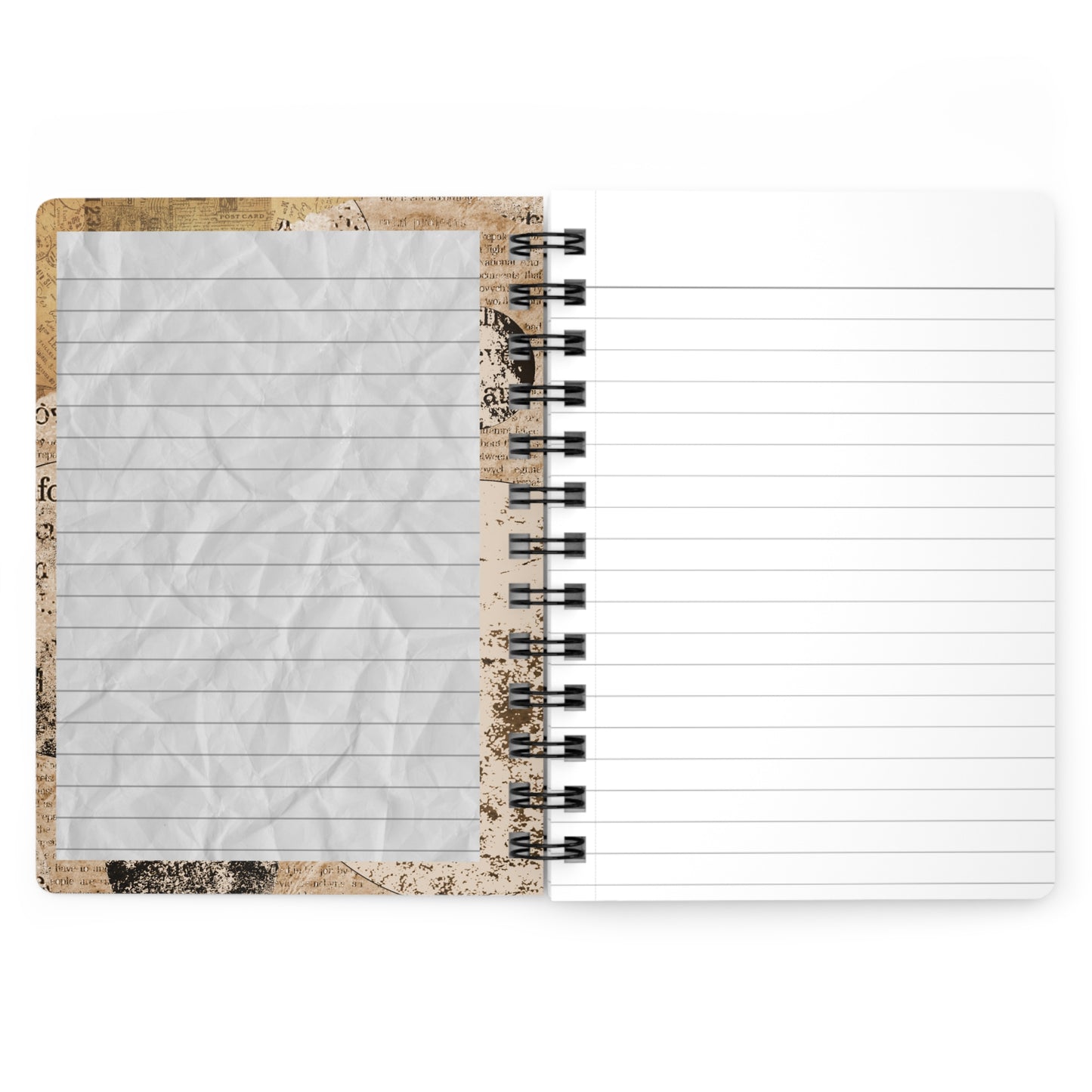 Spiral-Bound Journal – “Vintage Machinery” Steampunk Notebook Hardcover Journal