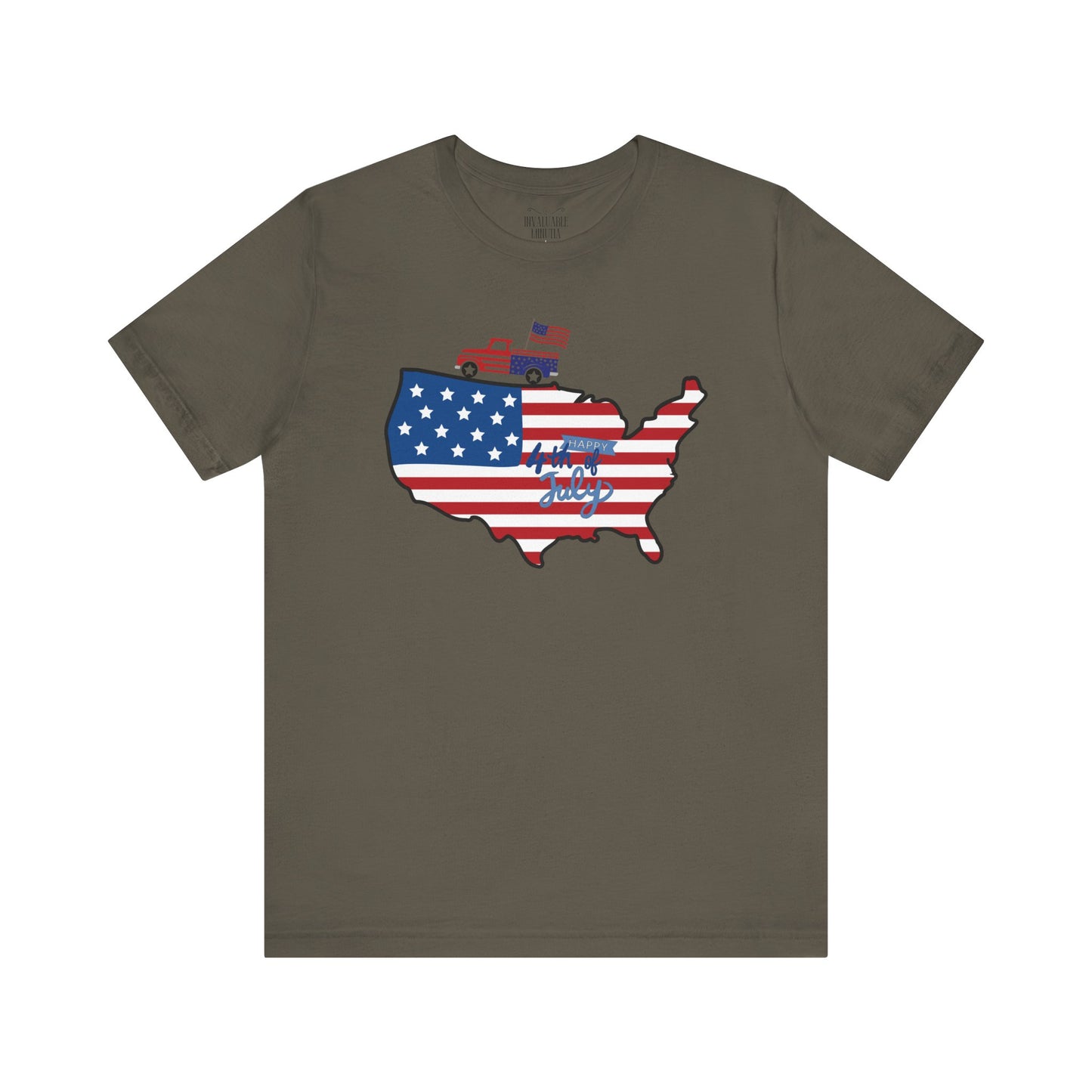 All-American USA Map & Truck Tee β Unisex Bella+Canvas Jersey Tee - 4th of July T-Shirt
