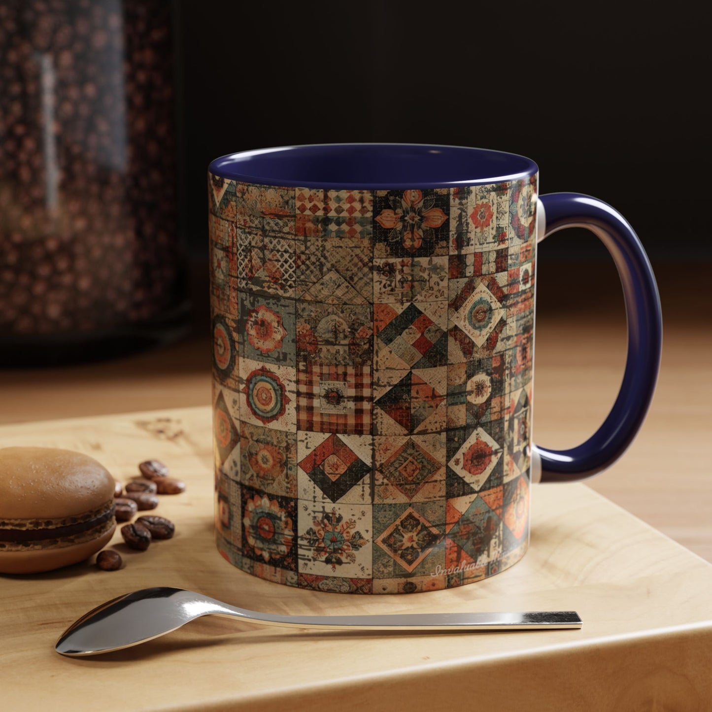 Boho Patchwork Quilt Mug | Vintage Accent Coffee Mug (11oz/15oz)