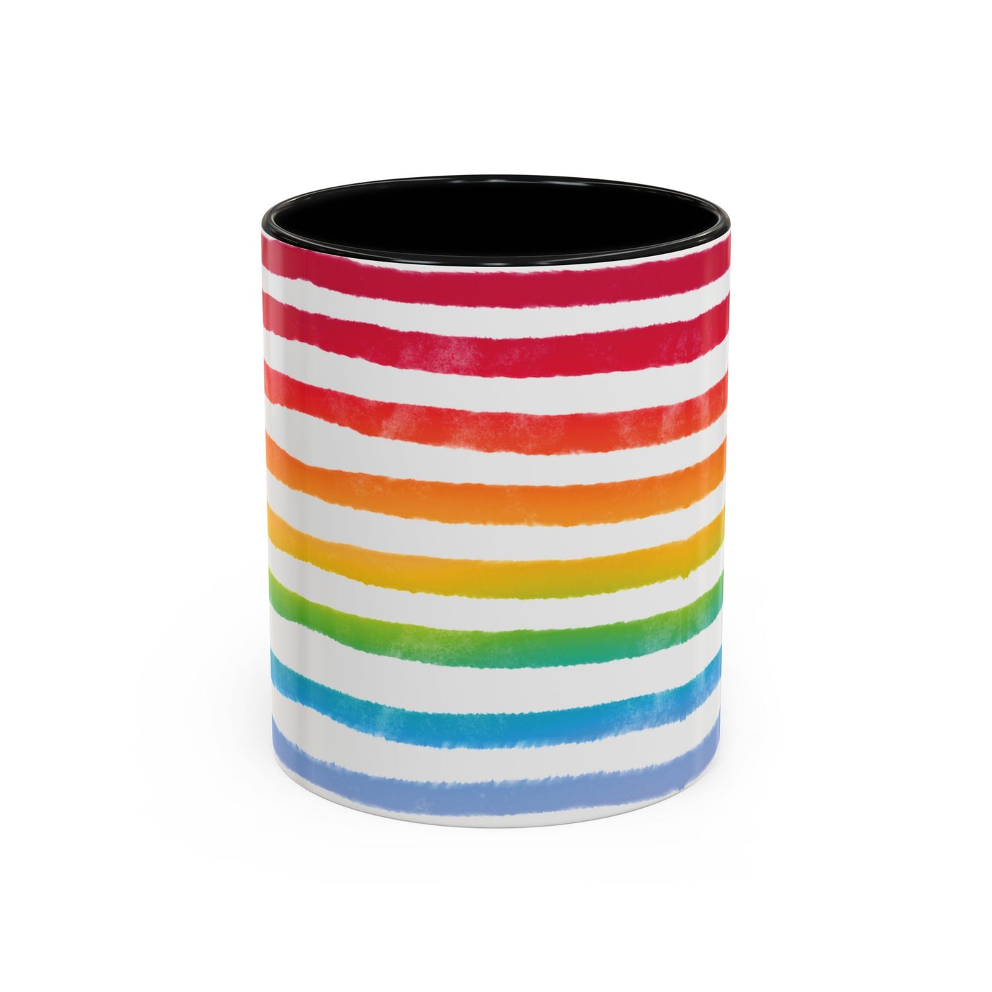 π Bold Rainbow Stripes Pride Mug | 11oz/15oz | Purple Accent