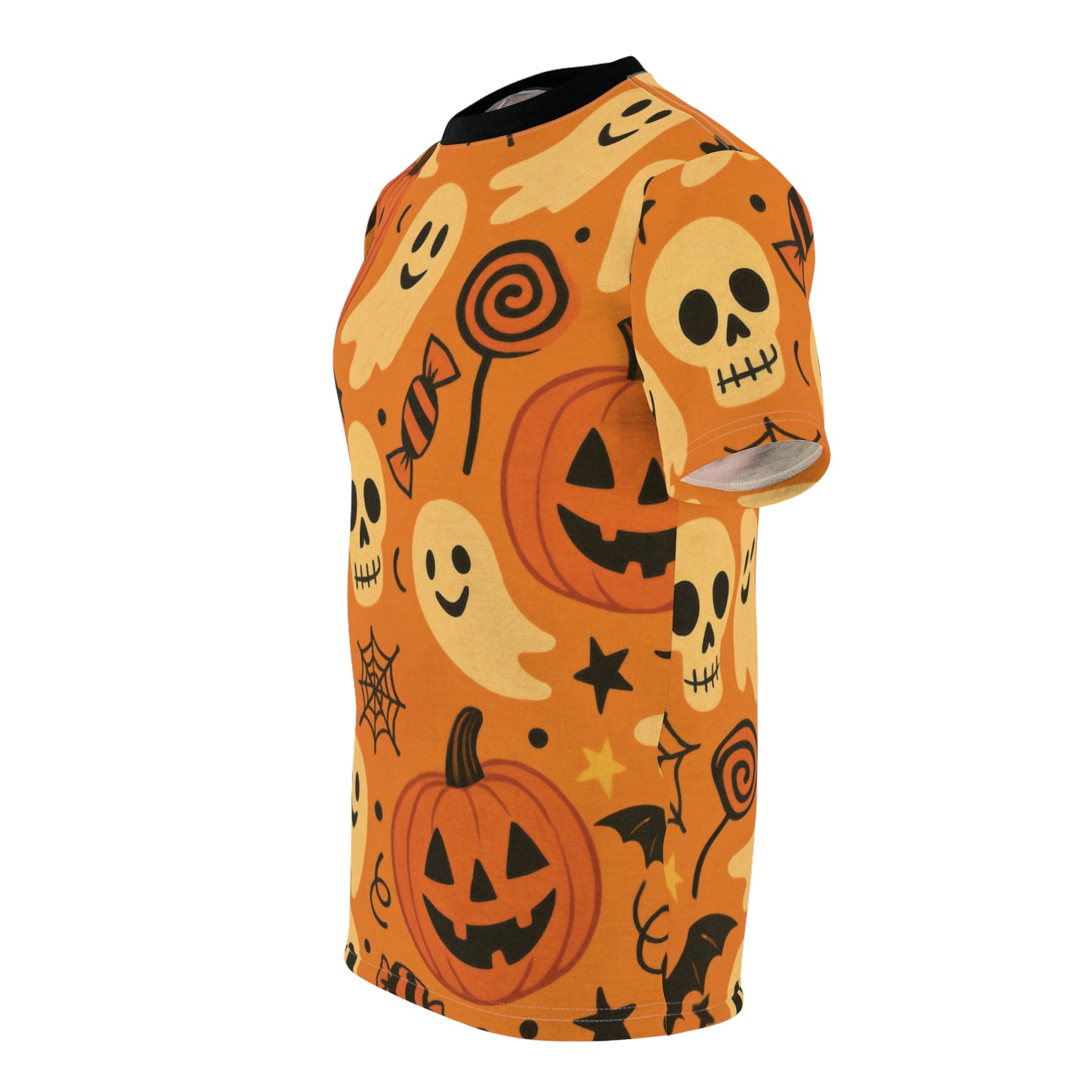 Trick or Treat All-Over Print Tee – Vintage Halloween Ghosts & Pumpkins