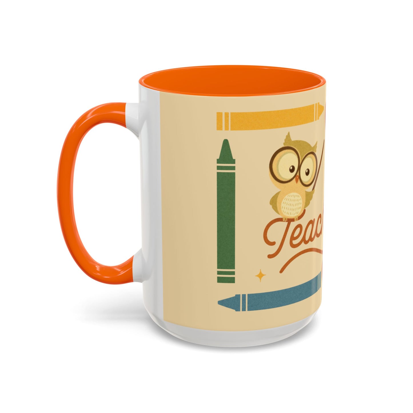 Teach Love Inspire Color Accent Mug (11oz/15oz) – Teacher Gift • Back to School • Durable Ceramic, Dishwasher & Microwave Safe
