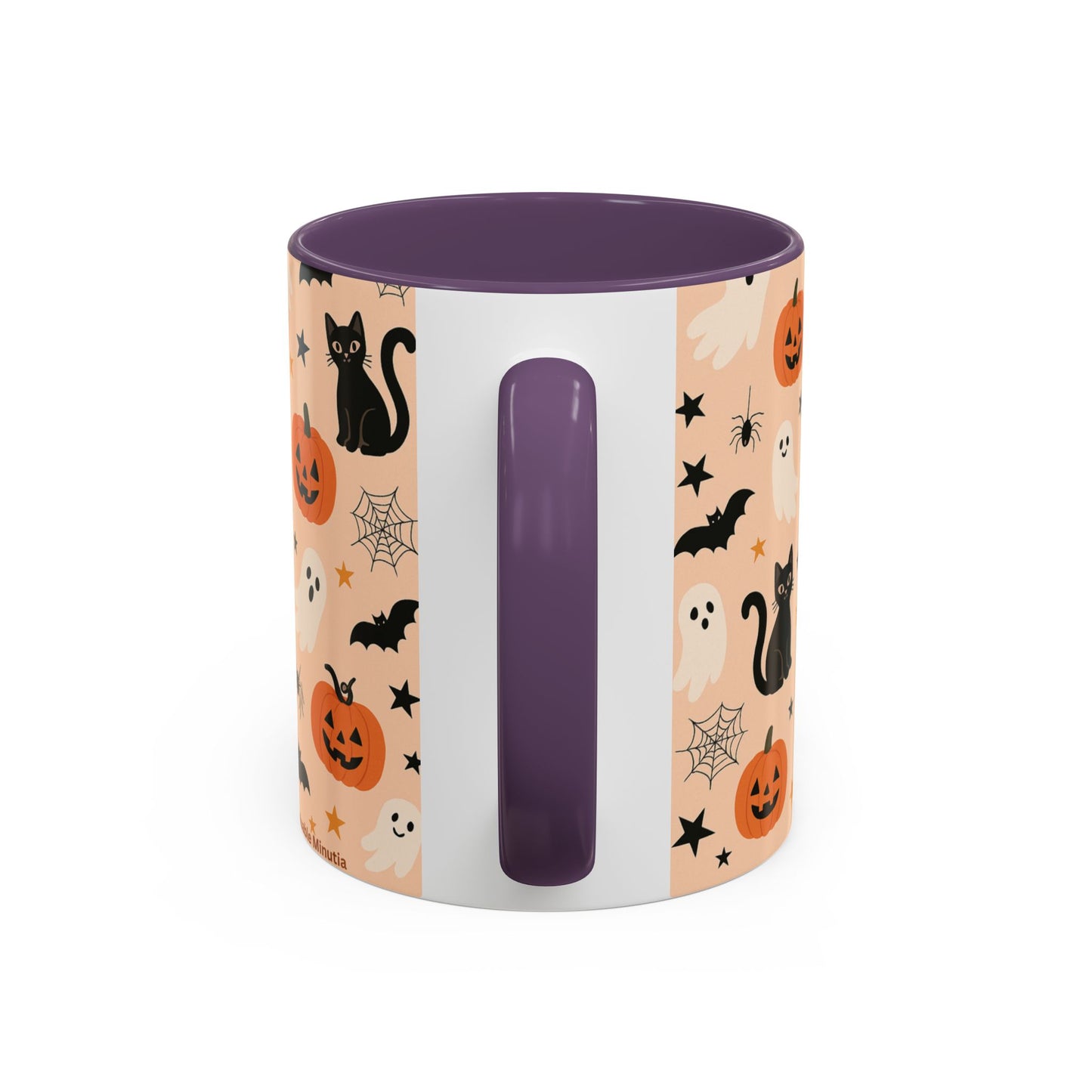 Halloween Color Accent Mug β Ghosts, Pumpkins & Black Cats, Fall Coffee Cup (11oz & 15oz) β Boutique Spooky Season Drinkware