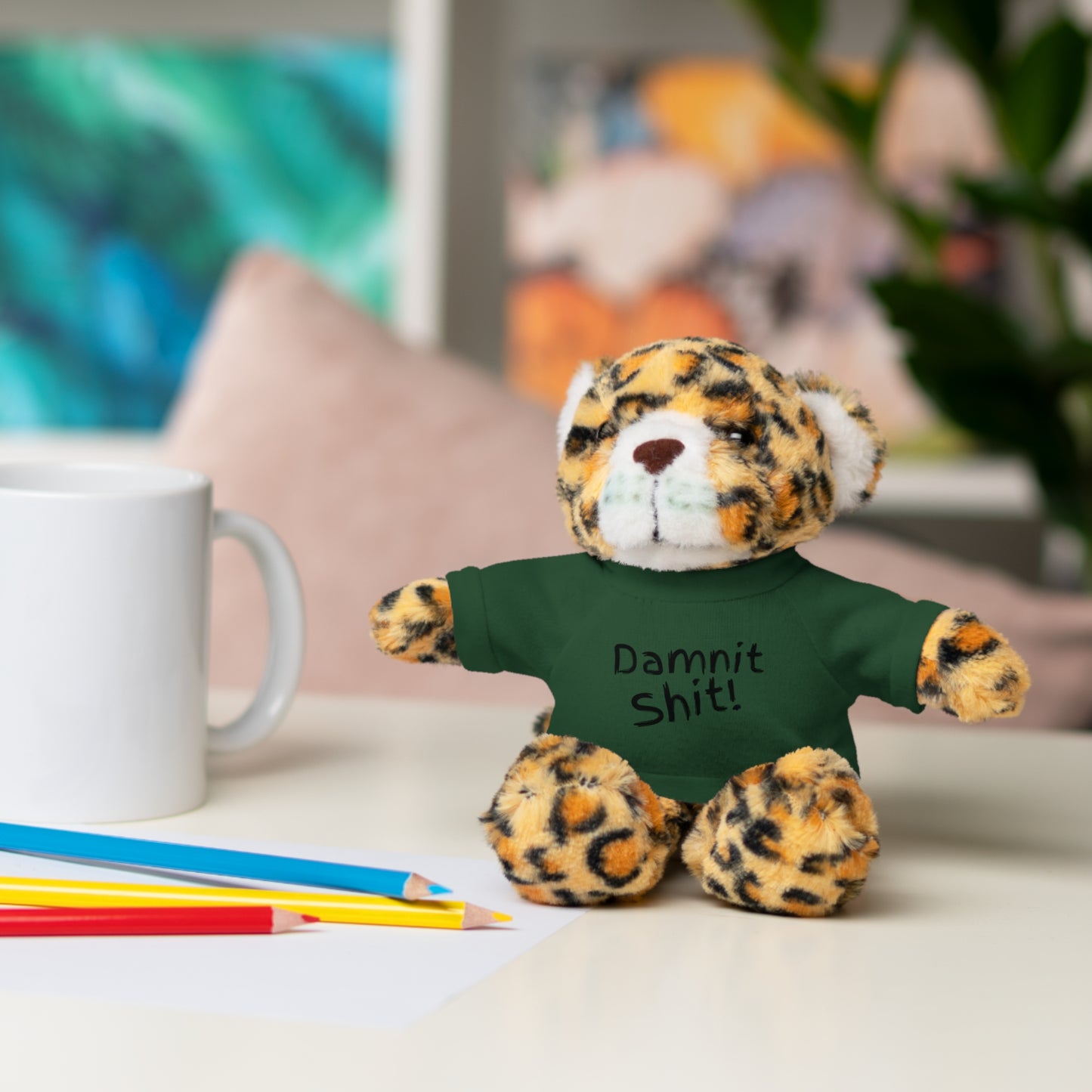 8" Funny Stuffed Animal Gift for Adults, Cute Plush Toy, Humor Bear, Sarcastic Gifts, Quirky Decor, Comfort Toy with Quote
