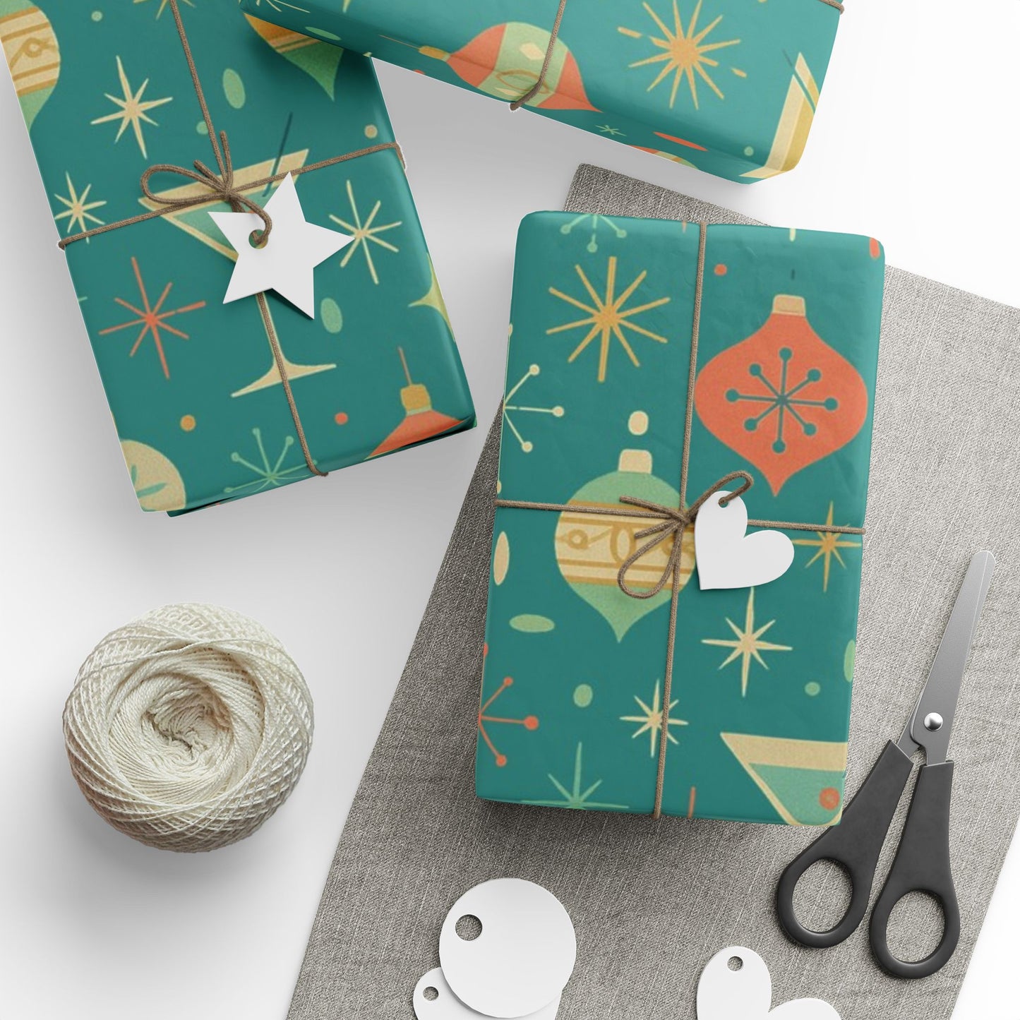 Atomic Christmas Cocktail – Mid-Century Holiday Wrapping Paper, Retro Martini Gift Wrap, 30" Roll (Matte/Gloss)
