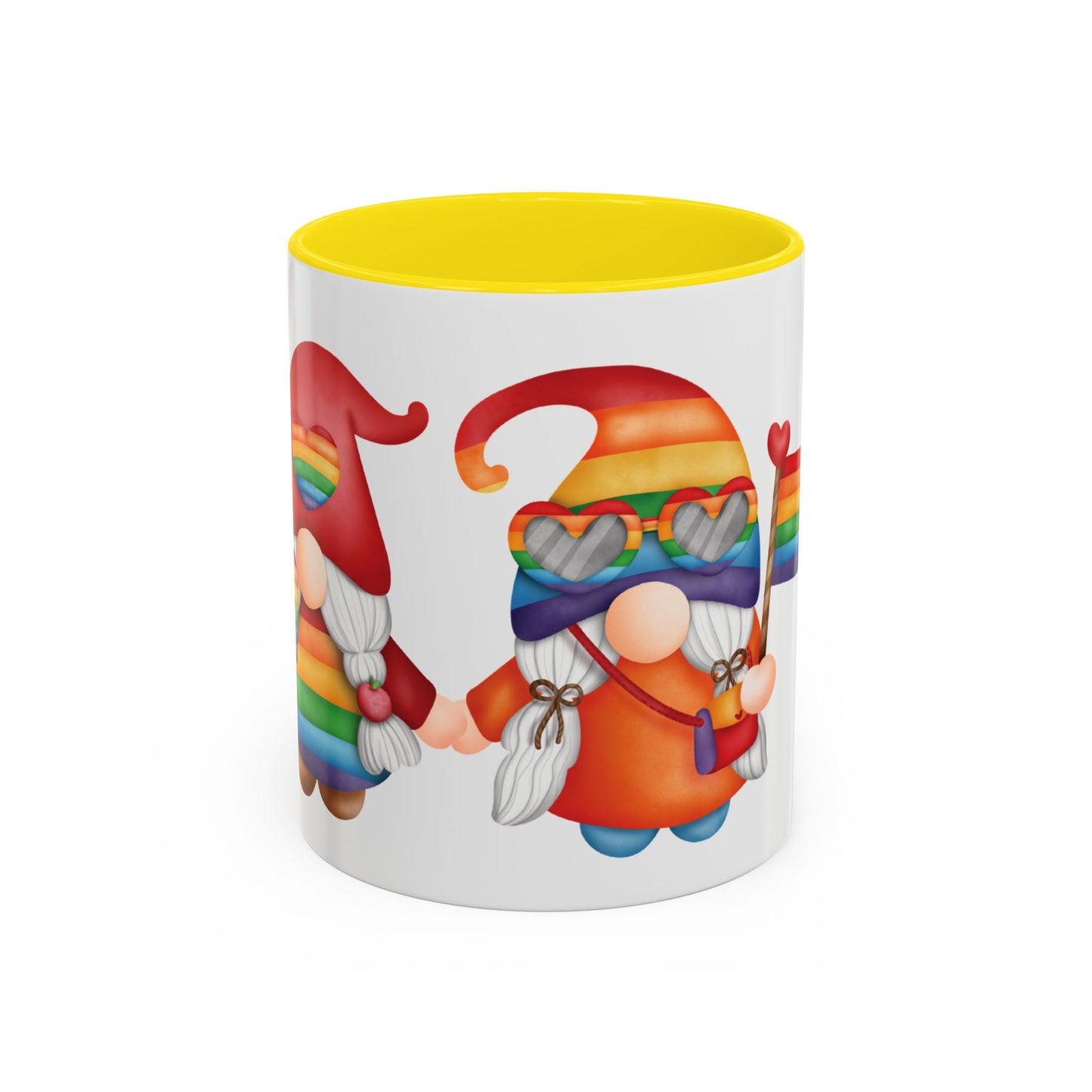 Pride Gnome Accent Mug | Rainbow Love Coffee Cup | 11oz & 15oz