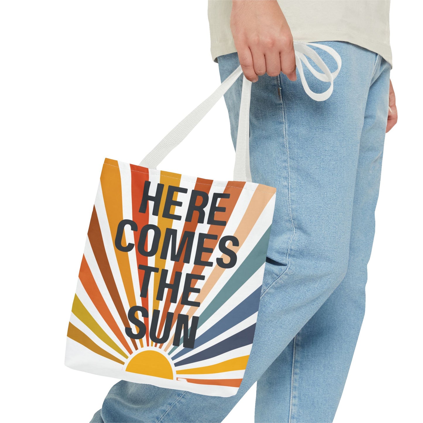 Here Comes the Sun β Retro Sunburst Tote Bag