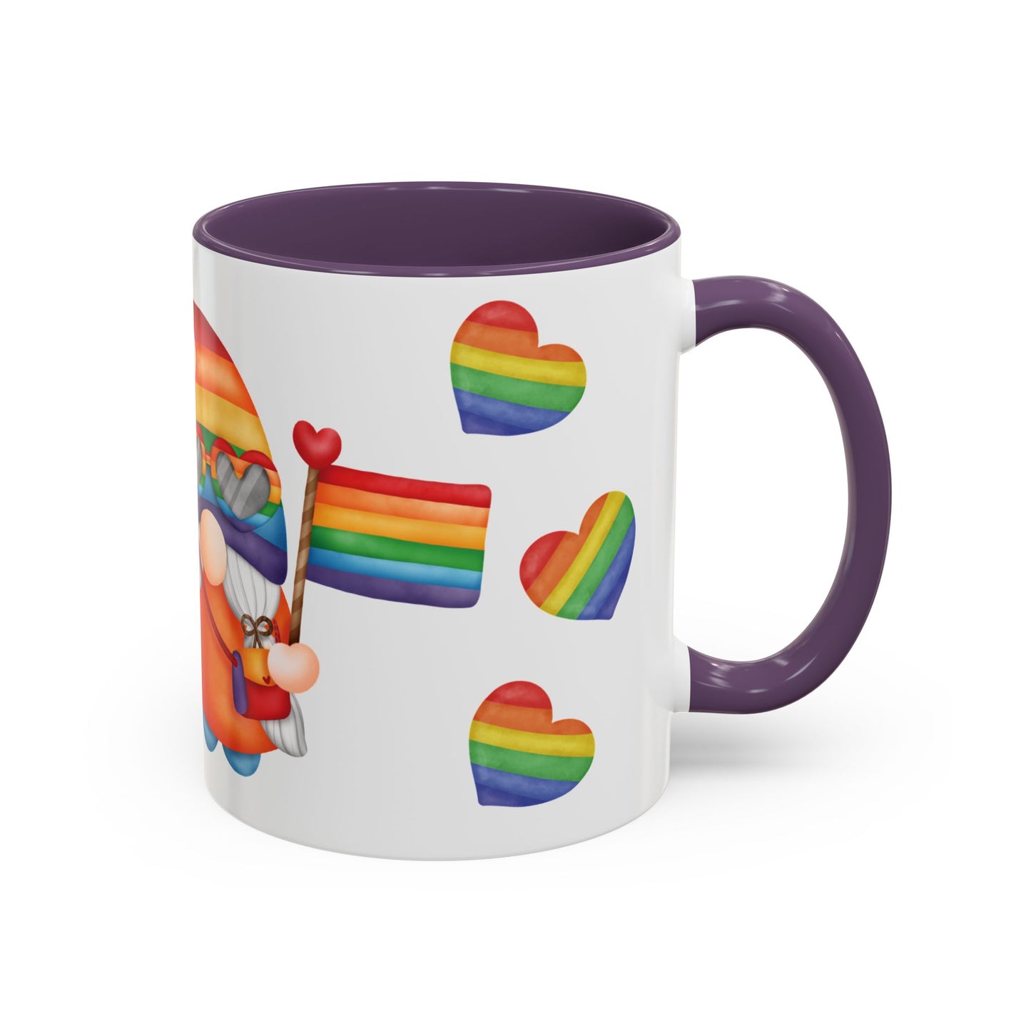 Pride Gnome Accent Mug | Rainbow Love Coffee Cup | 11oz & 15oz