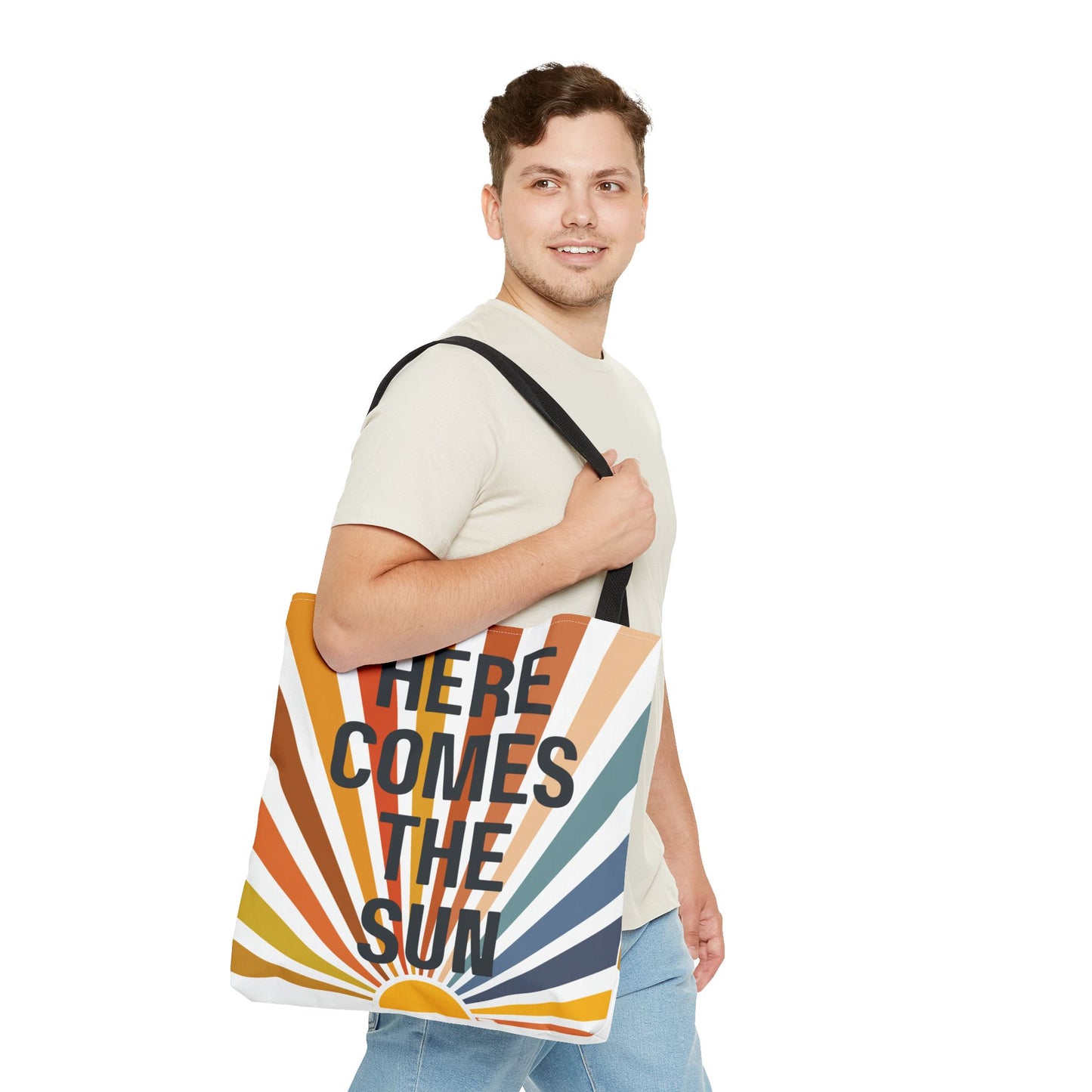Here Comes the Sun β Retro Sunburst Tote Bag