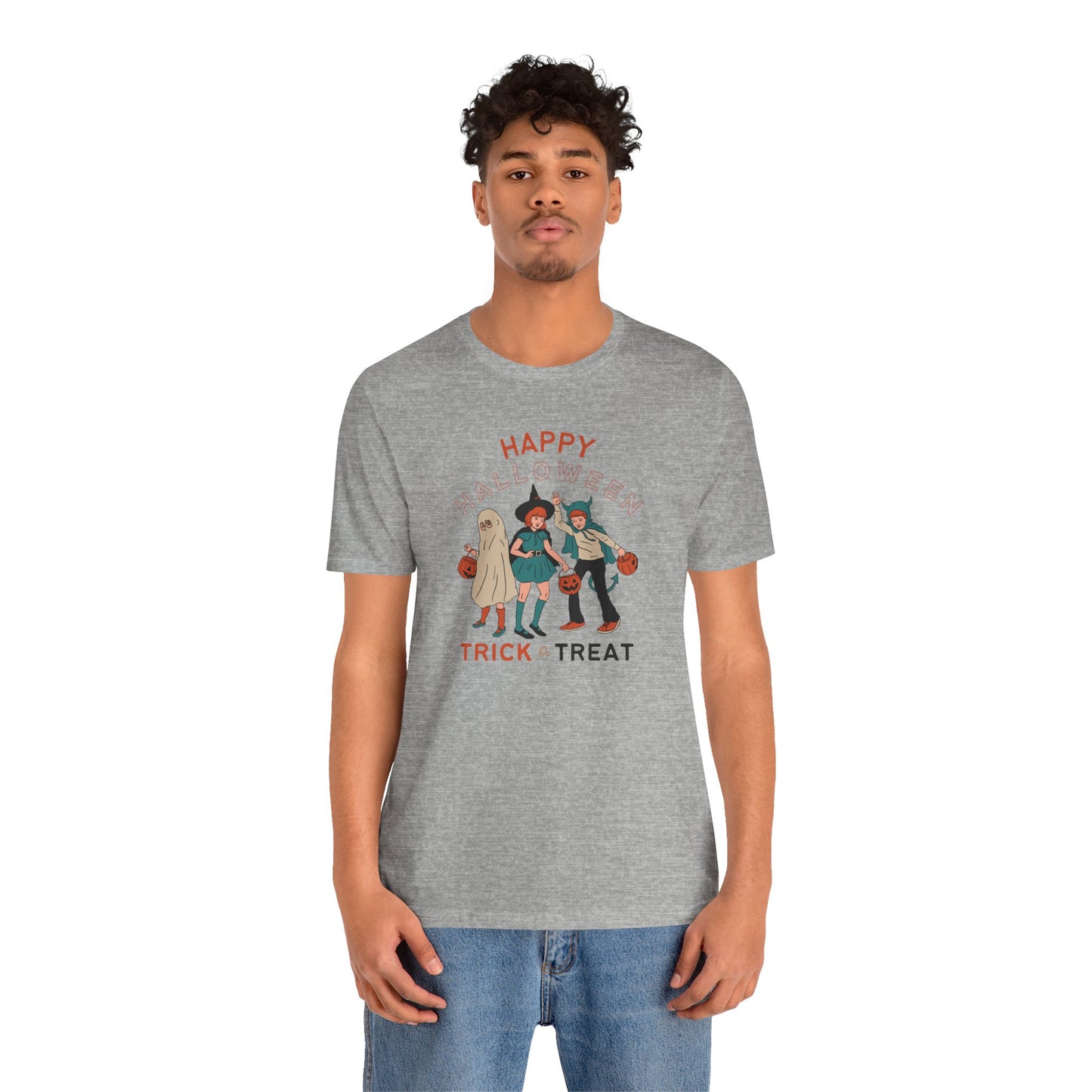 Happy Halloween Trick or Treat Vintage Vibe Tee โ Bella+Canvas 3001