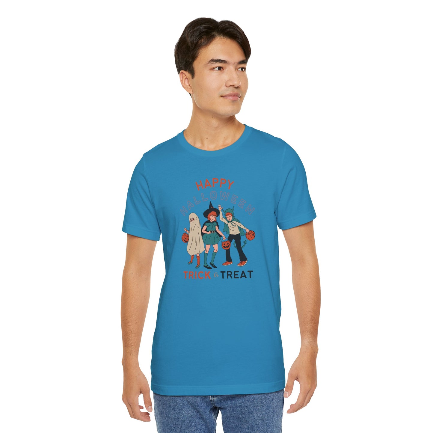 Happy Halloween Trick or Treat Vintage Vibe Tee โ Bella+Canvas 3001