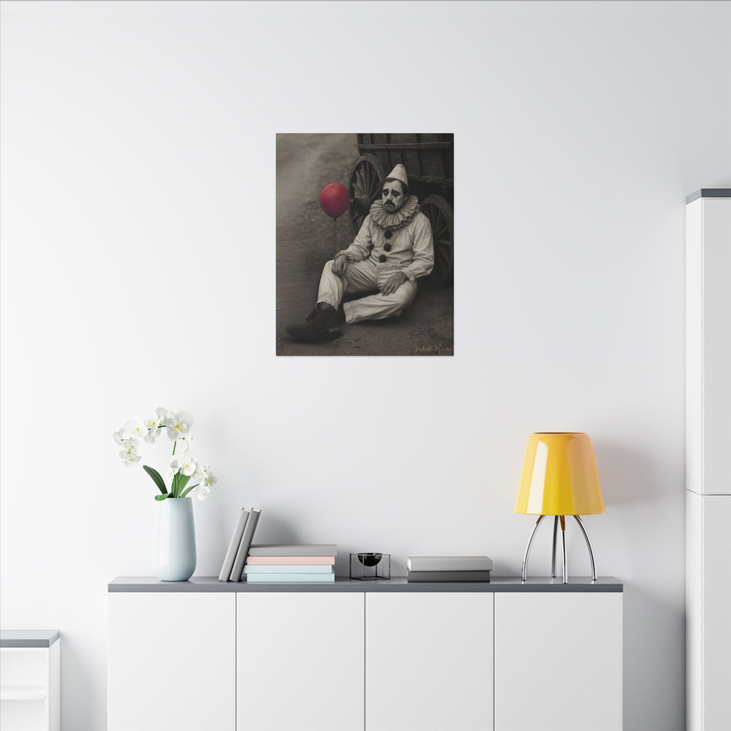 The Clown – Matte Canvas Print (Gallery-Wrapped) 0.75" – Vintage Circus-Inspired Canvas Wall Art