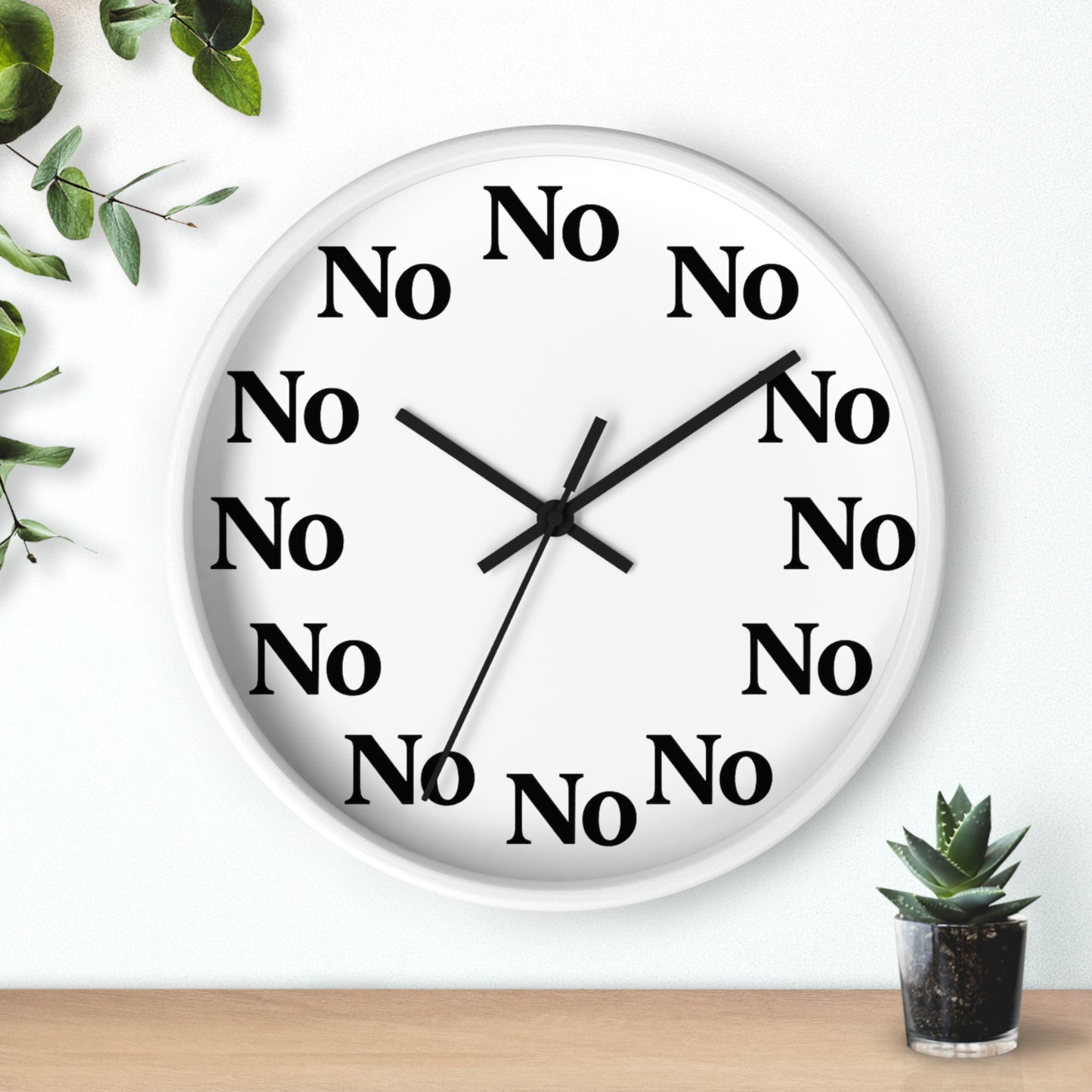 Funny Sarcastic Wall Clock – All Hours Say NO – Boutique 10” Clock for ADHD, Burnout & Passive Aggression Decor