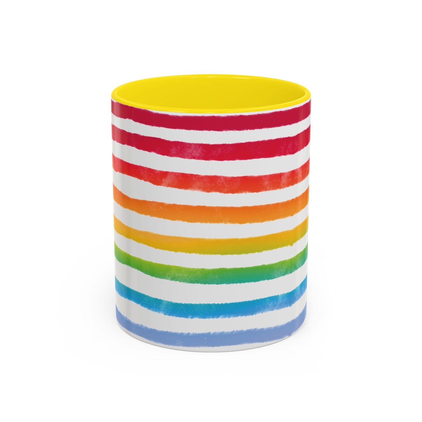 π Bold Rainbow Stripes Pride Mug | 11oz/15oz | Purple Accent