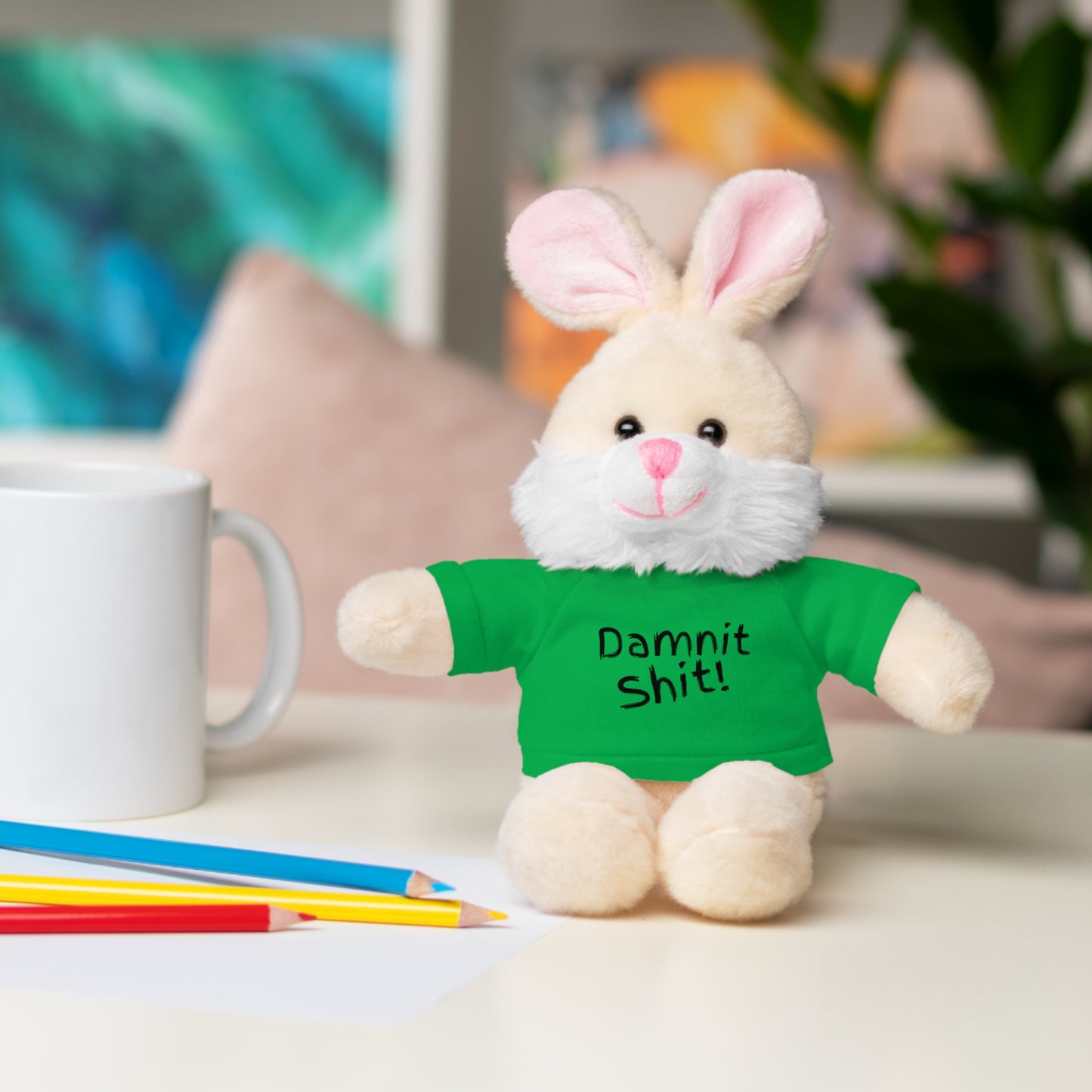 8" Funny Stuffed Animal Gift for Adults, Cute Plush Toy, Humor Bear, Sarcastic Gifts, Quirky Decor, Comfort Toy with Quote