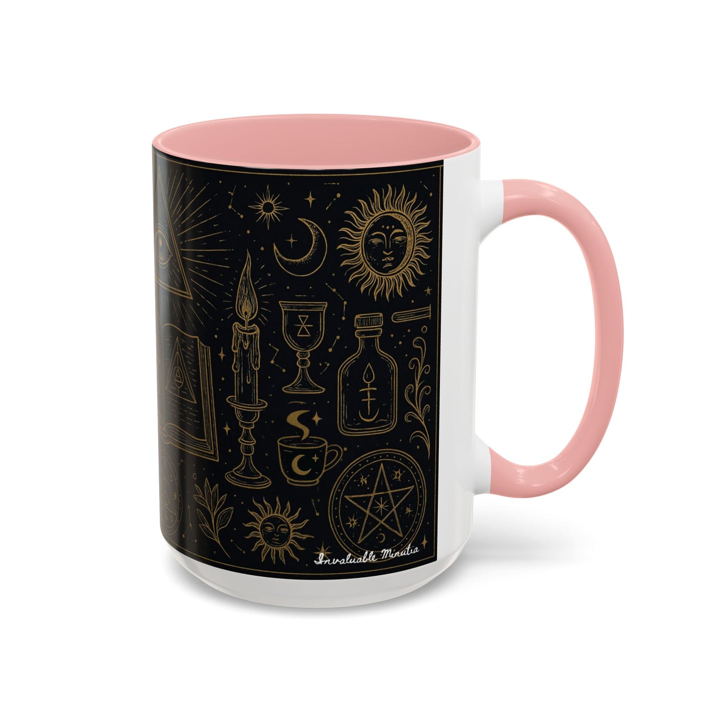 Witchy Aesthetic Coffee Mug โ 15oz Black & Purple Ceramic with Occult Symbols โ Goth Kitchen Decor, Halloween Gift Idea - 11oz/15oz