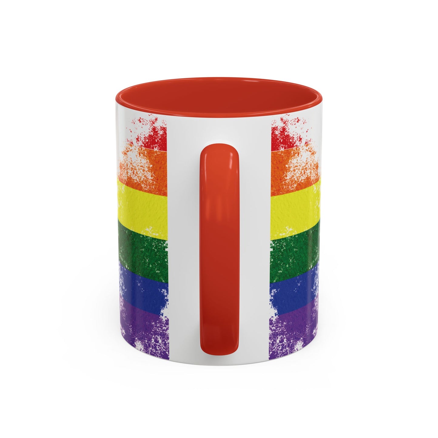Handprint Heart Pride Mug | Rainbow Splash Ceramic Cup | 11oz & 15oz