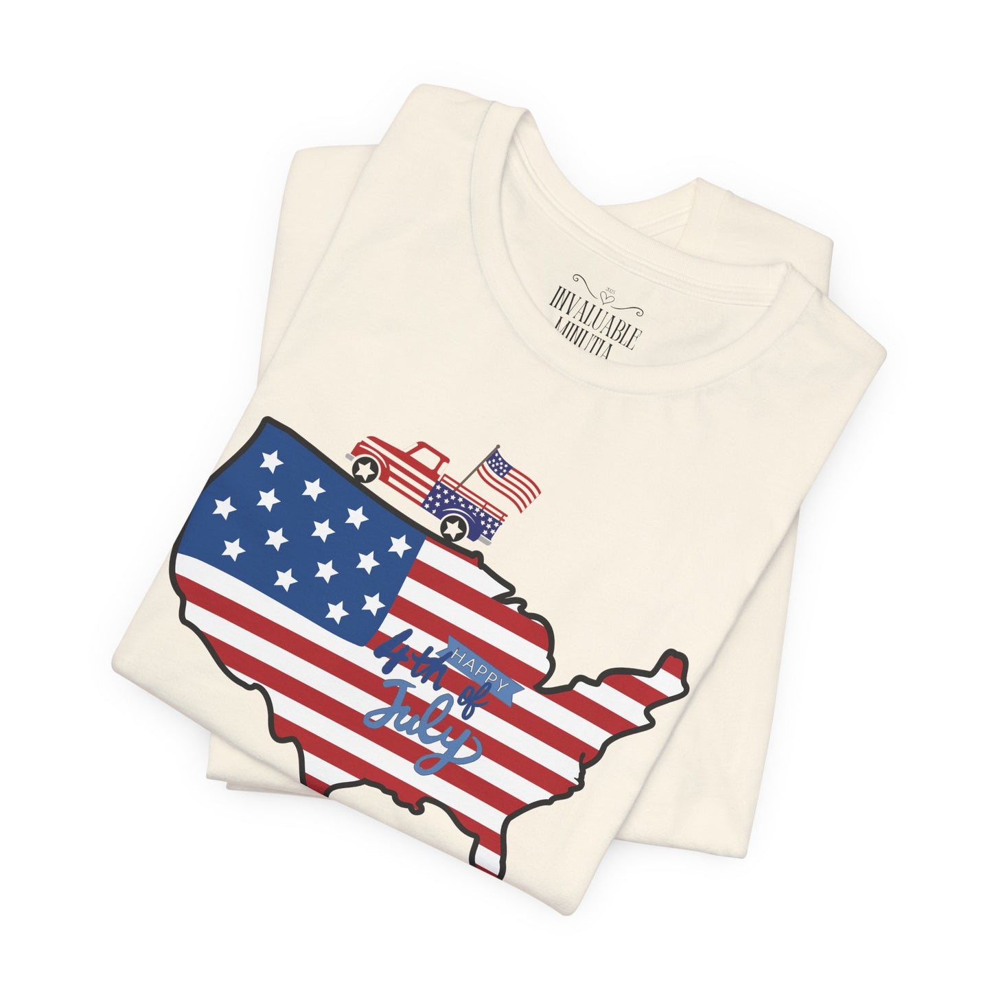 All-American USA Map & Truck Tee β Unisex Bella+Canvas Jersey Tee - 4th of July T-Shirt