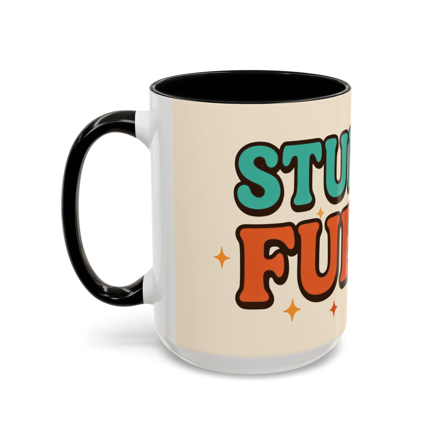 Study Fuel Color Accent Mug (11oz/15oz) – Retro Teacher/Student Coffee Cup • Back to School • Durable Ceramic