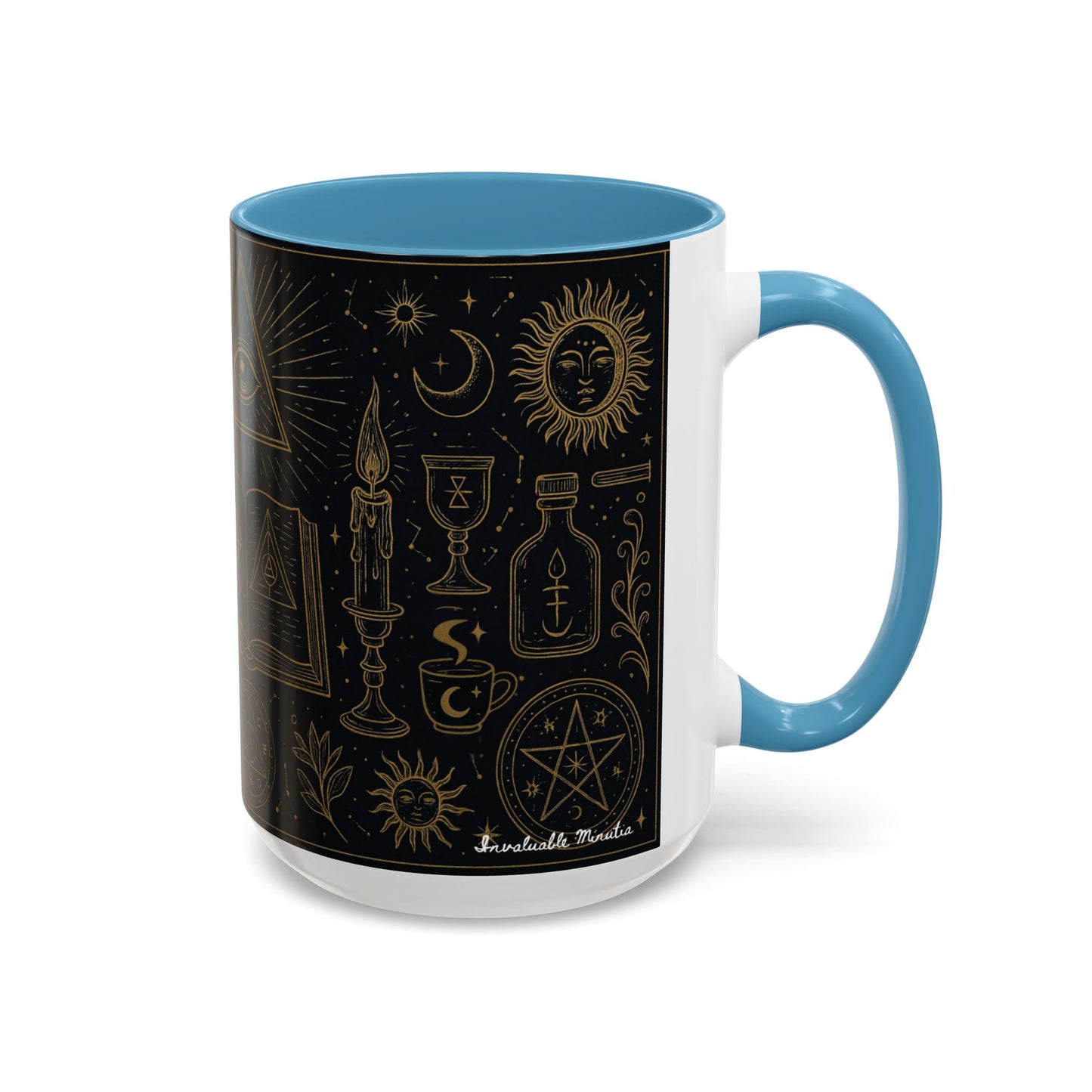 Witchy Aesthetic Coffee Mug โ 15oz Black & Purple Ceramic with Occult Symbols โ Goth Kitchen Decor, Halloween Gift Idea - 11oz/15oz
