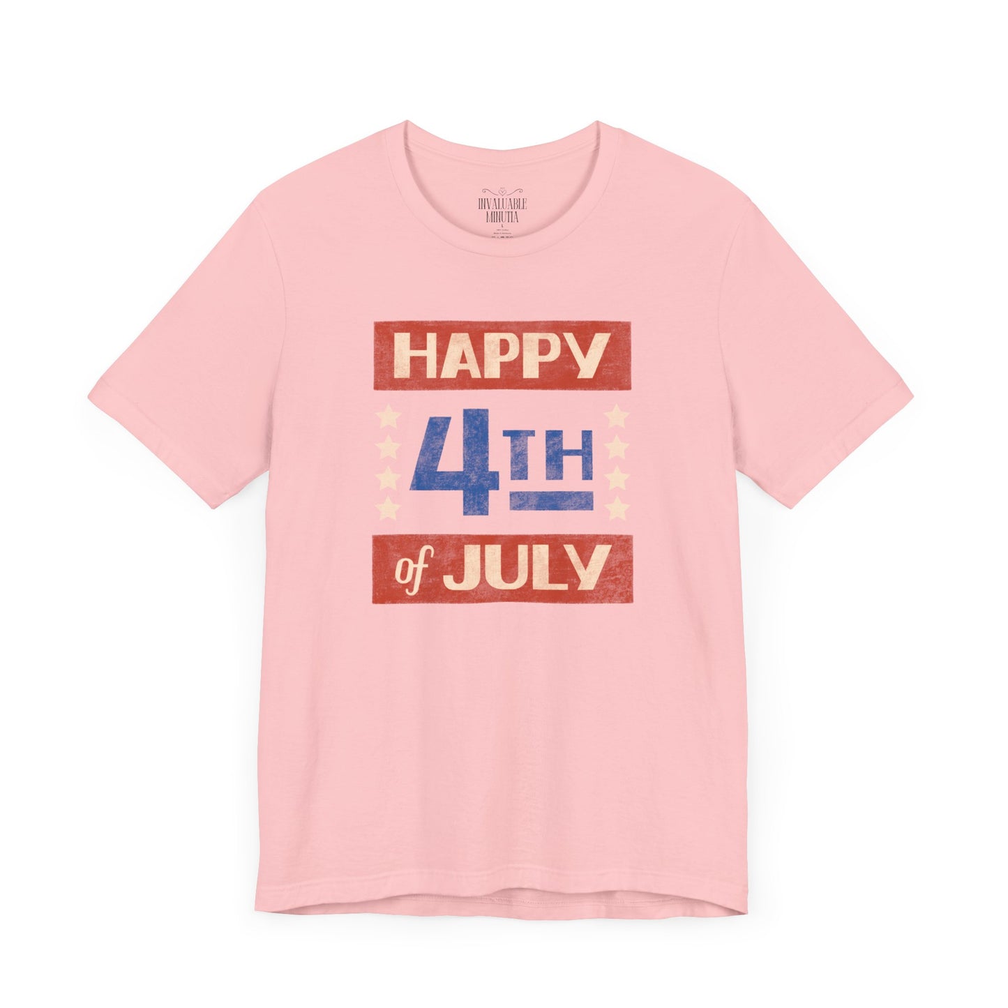 Happy 4th / Land of the Free Tee – Dual-Sided Print – Unisex Bella + Canvas Jersey T-Shirt