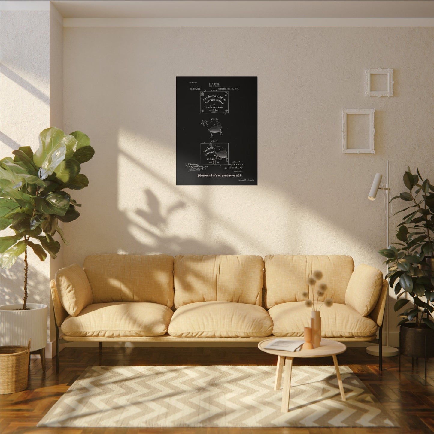 Ouija Board Patent Print (1891) – Gothic Spirit Board Canvas Wall Art
