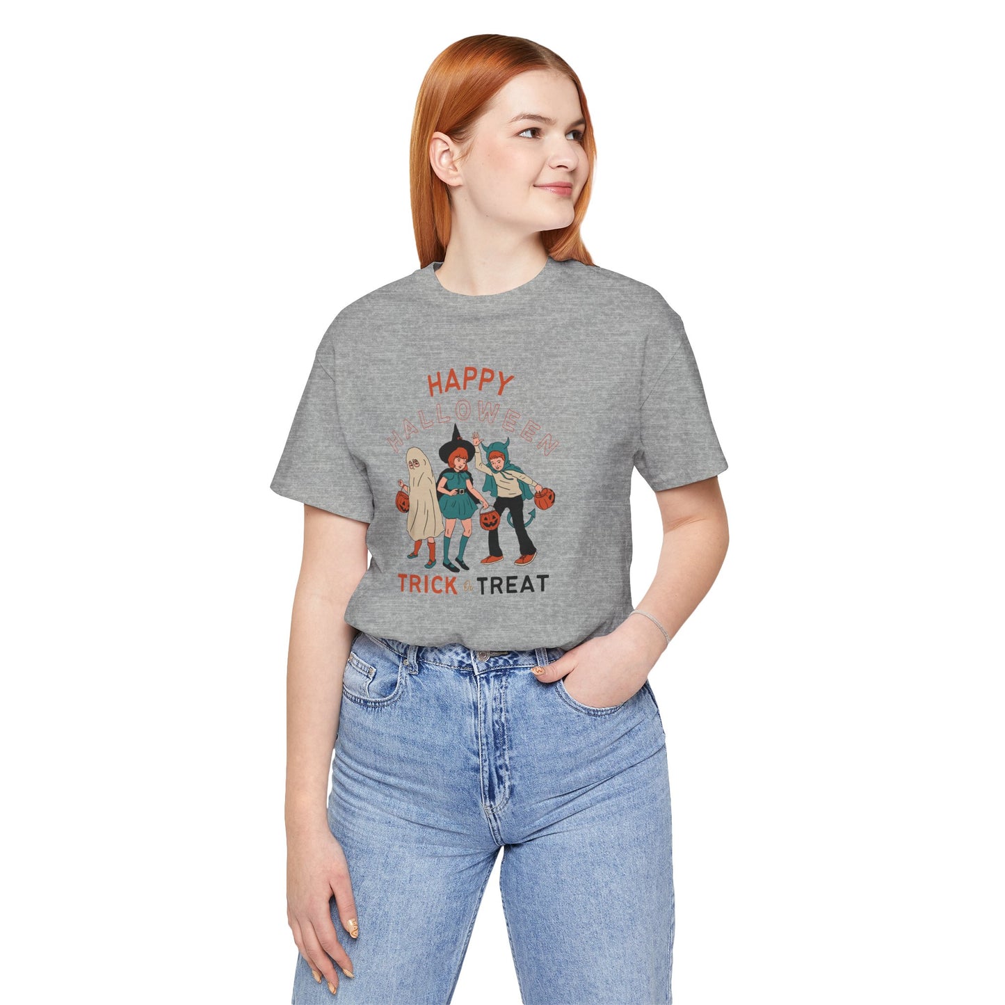 Happy Halloween Trick or Treat Vintage Vibe Tee โ Bella+Canvas 3001