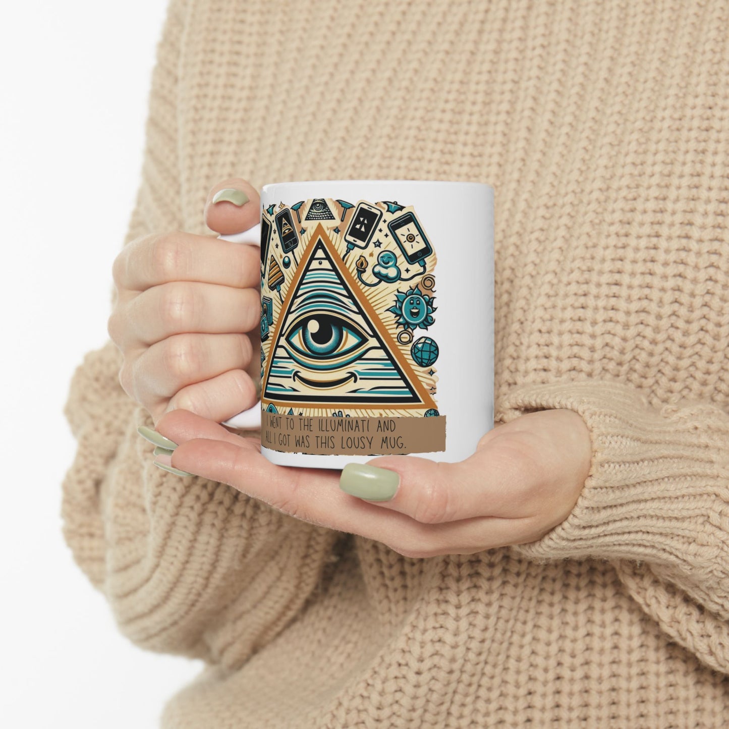 ๐๏ธ Illuminati Ceramic Coffee Mug โ 11oz & 15oz โ Fun Conspiracy Theory Gift