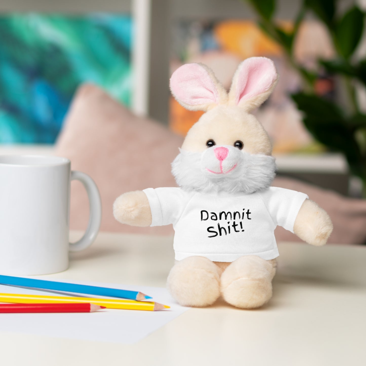 8" Funny Stuffed Animal Gift for Adults, Cute Plush Toy, Humor Bear, Sarcastic Gifts, Quirky Decor, Comfort Toy with Quote