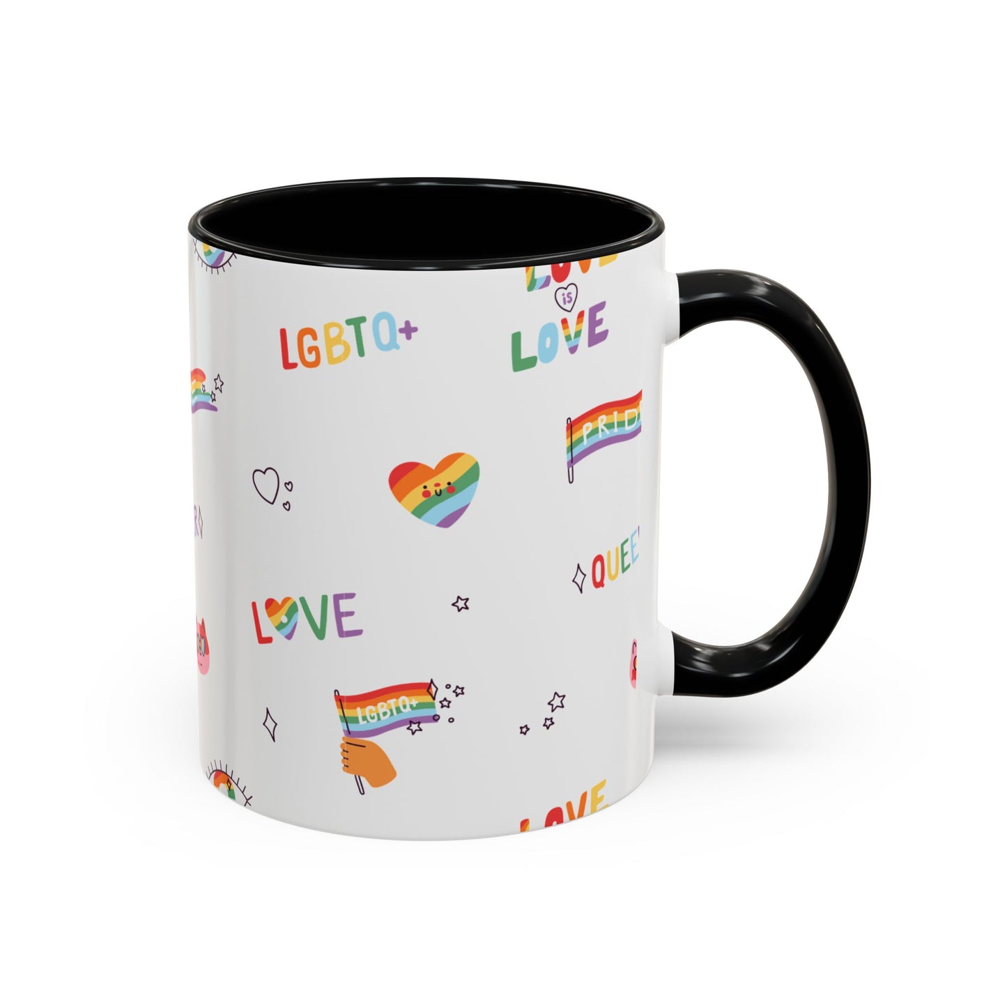 Minimalist Pride Accent Mug | LGBTQ+ Love Ceramic Cup | 11oz & 15oz