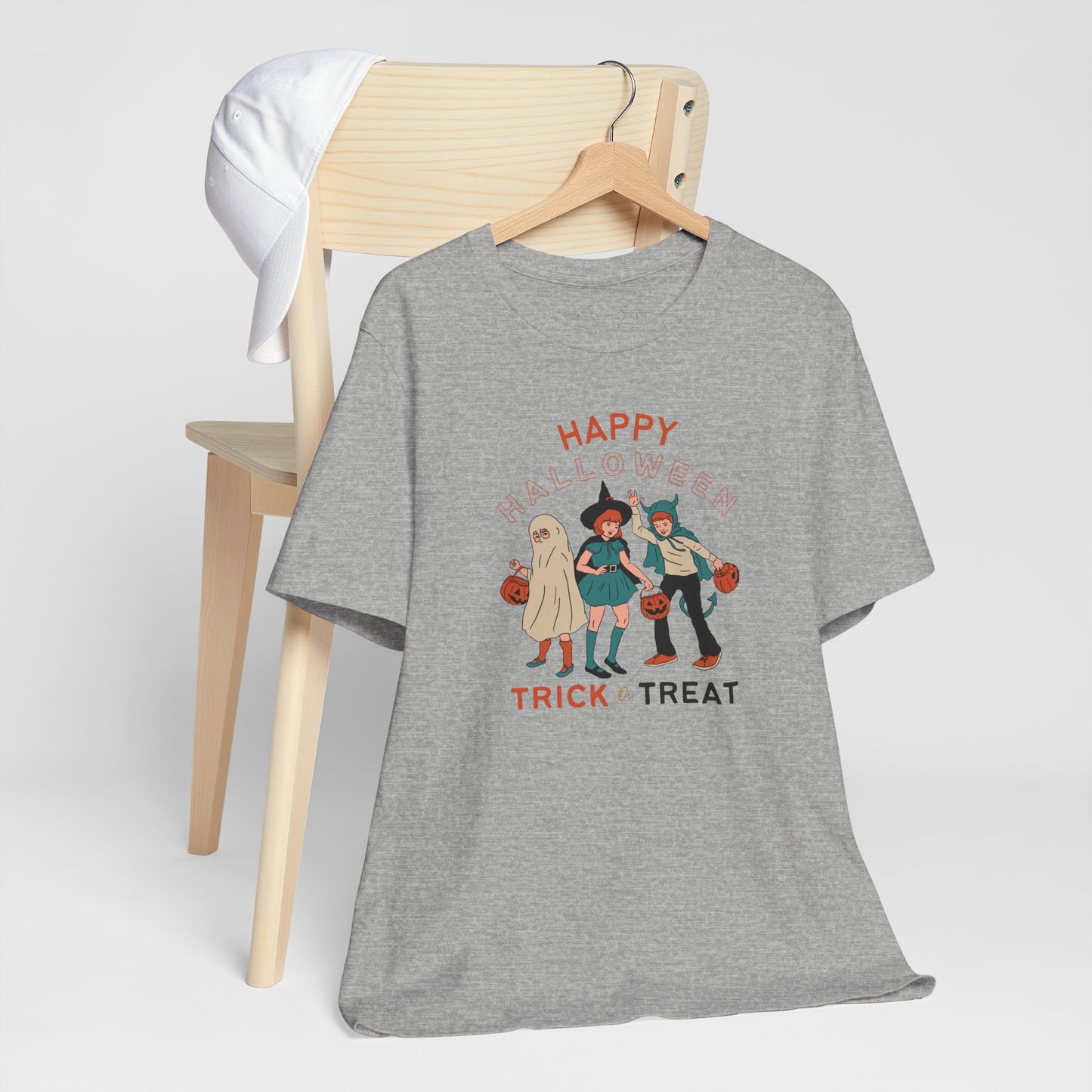 Happy Halloween Trick or Treat Vintage Vibe Tee โ Bella+Canvas 3001