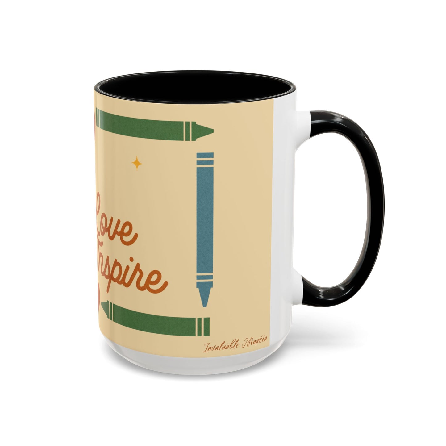 Teach Love Inspire Color Accent Mug (11oz/15oz) – Teacher Gift • Back to School • Durable Ceramic, Dishwasher & Microwave Safe