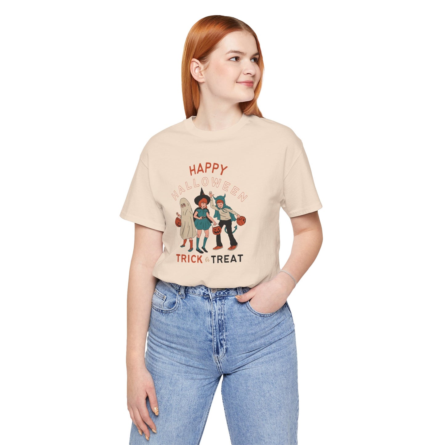 Happy Halloween Trick or Treat Vintage Vibe Tee โ Bella+Canvas 3001