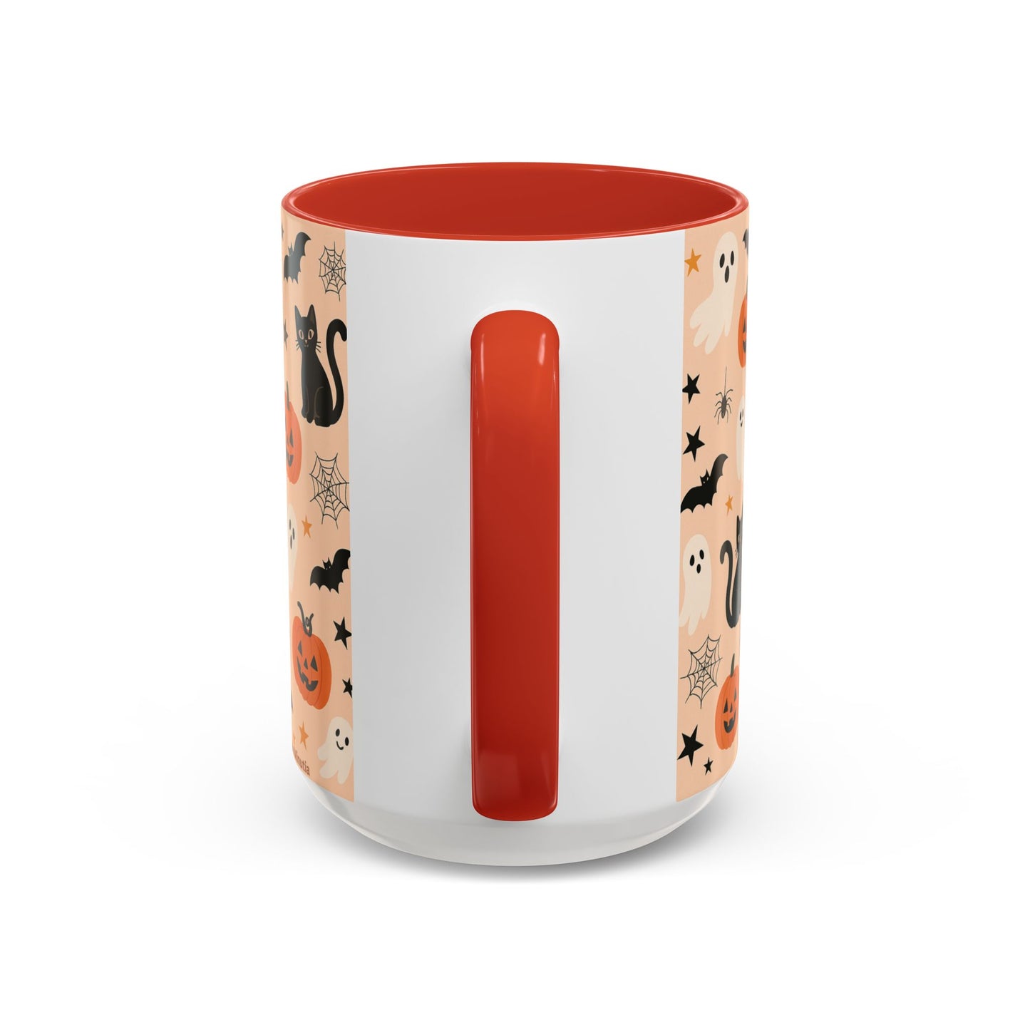 Halloween Color Accent Mug β Ghosts, Pumpkins & Black Cats, Fall Coffee Cup (11oz & 15oz) β Boutique Spooky Season Drinkware