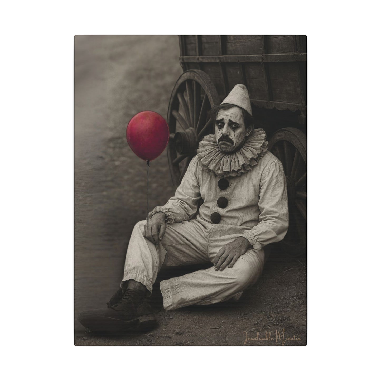 The Clown – Matte Canvas Print (Gallery-Wrapped) 0.75" – Vintage Circus-Inspired Canvas Wall Art