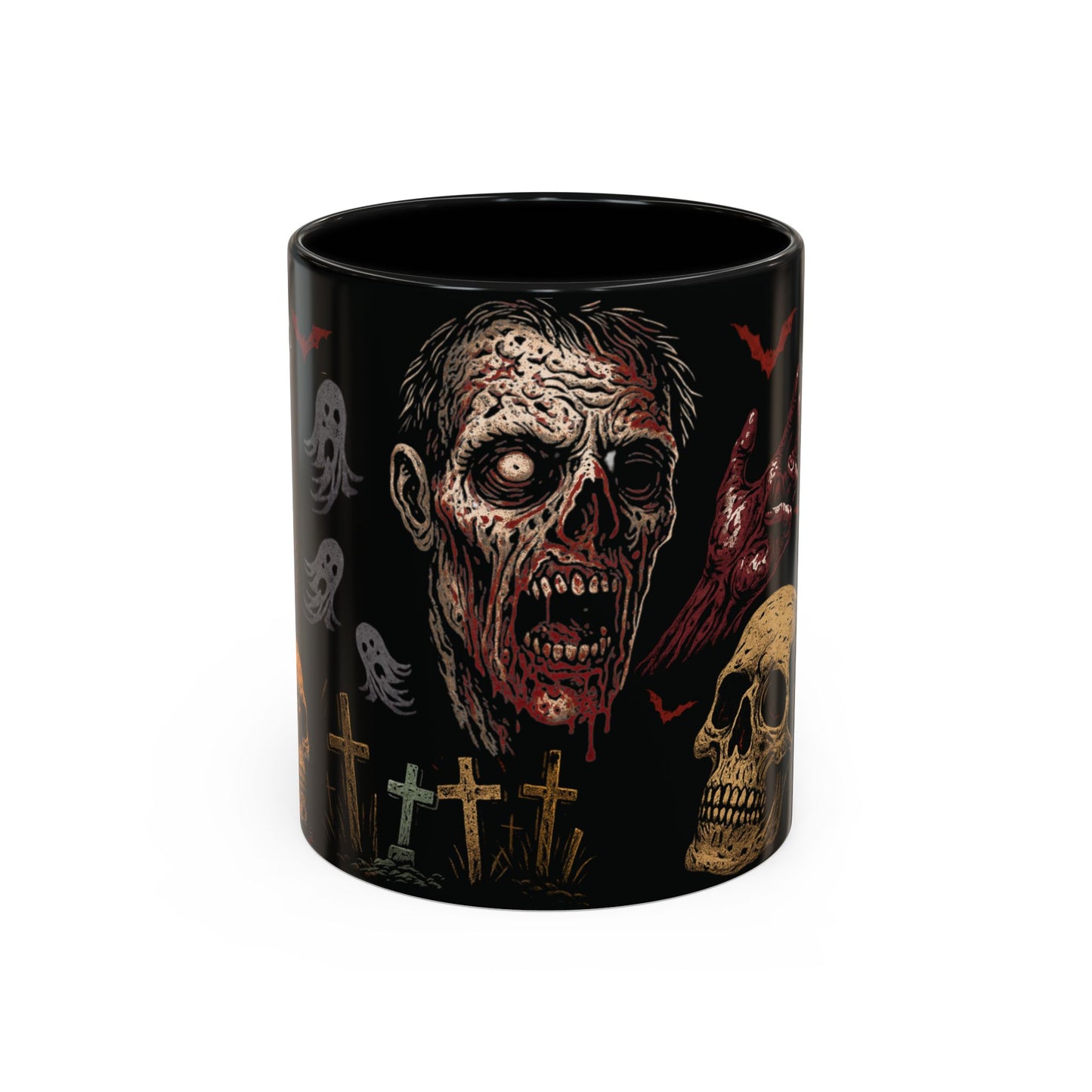Horror Coffee Mug – Zombie Graveyard Halloween Design – 11oz & 15oz Ceramic – Creepy Goth Kitchen Decor