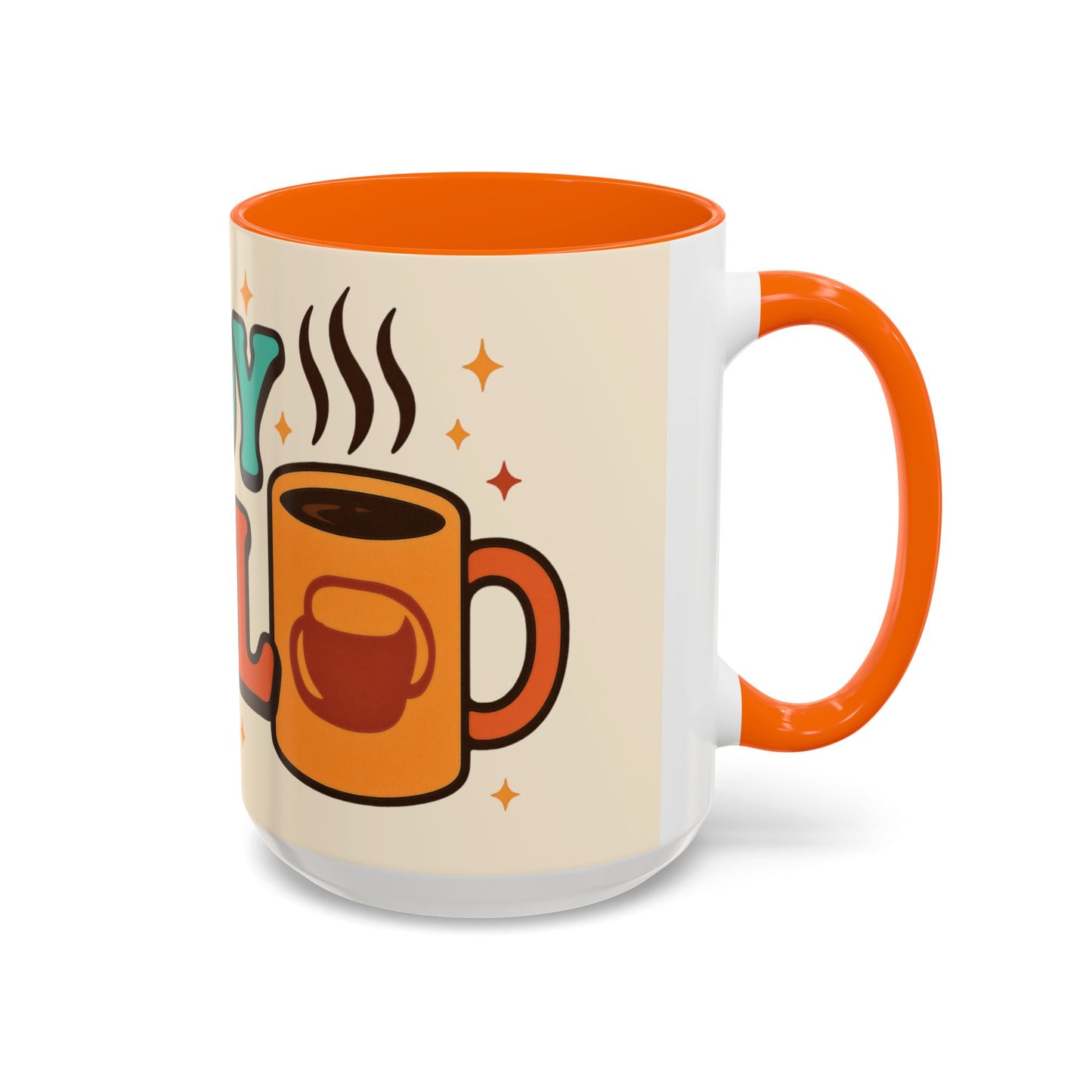 Study Fuel Color Accent Mug (11oz/15oz) – Retro Teacher/Student Coffee Cup • Back to School • Durable Ceramic
