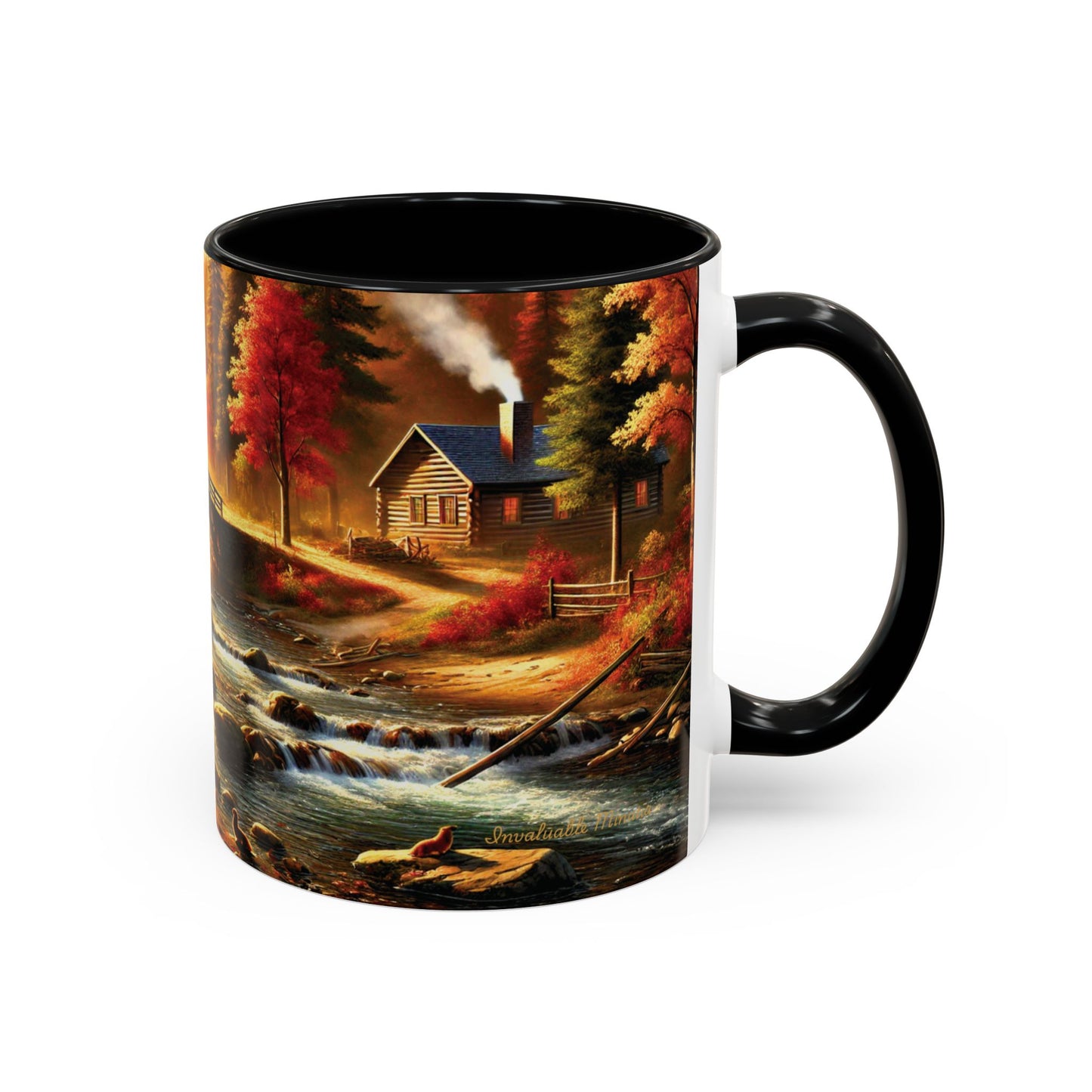 Cozy Autumn Cabin Mug | Fall Vibes Accent Coffee Mug (11oz/15oz)