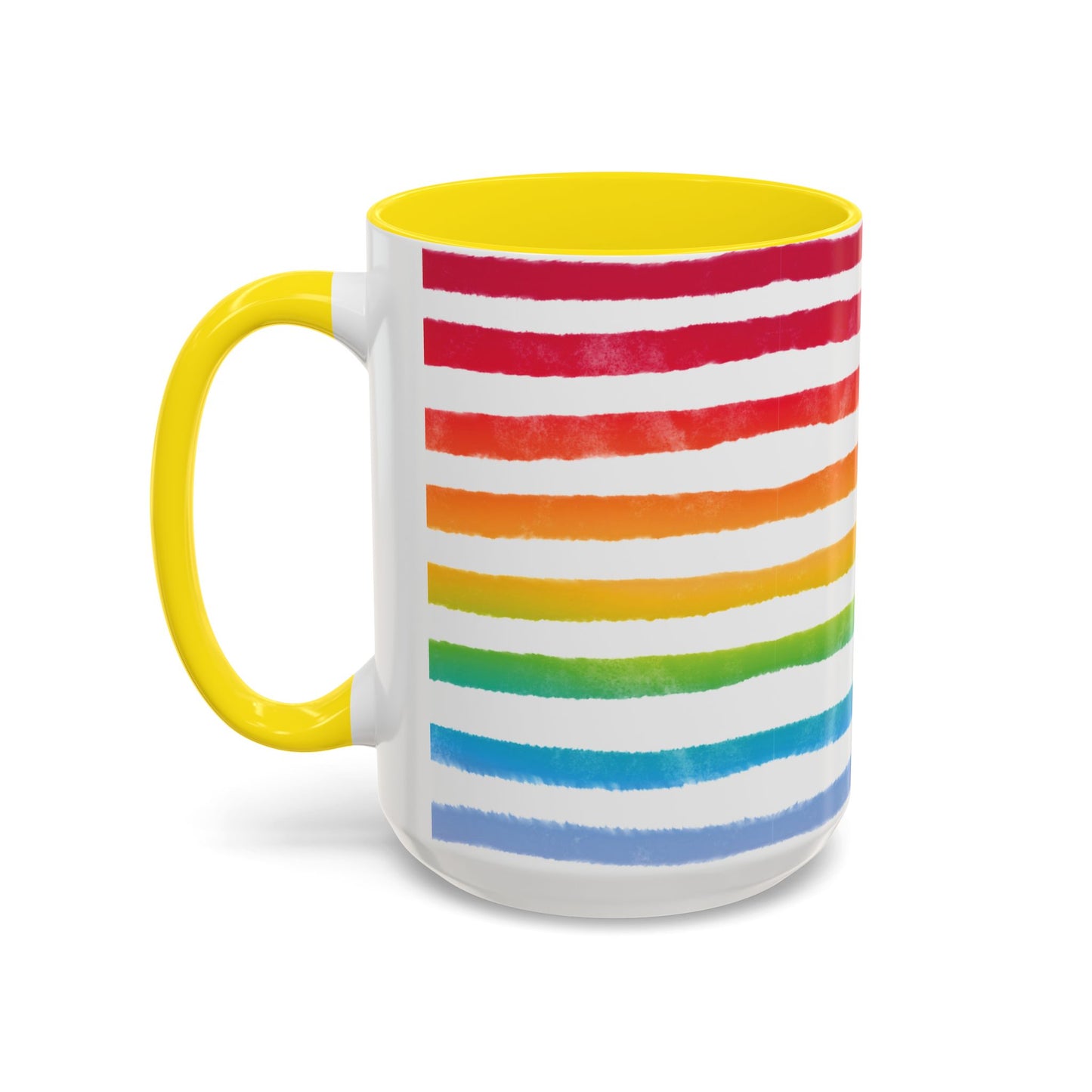 π Bold Rainbow Stripes Pride Mug | 11oz/15oz | Purple Accent