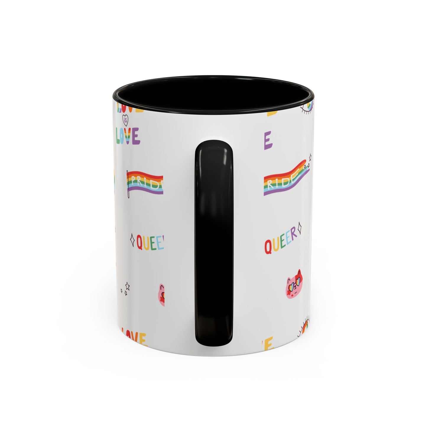 Minimalist Pride Accent Mug | LGBTQ+ Love Ceramic Cup | 11oz & 15oz