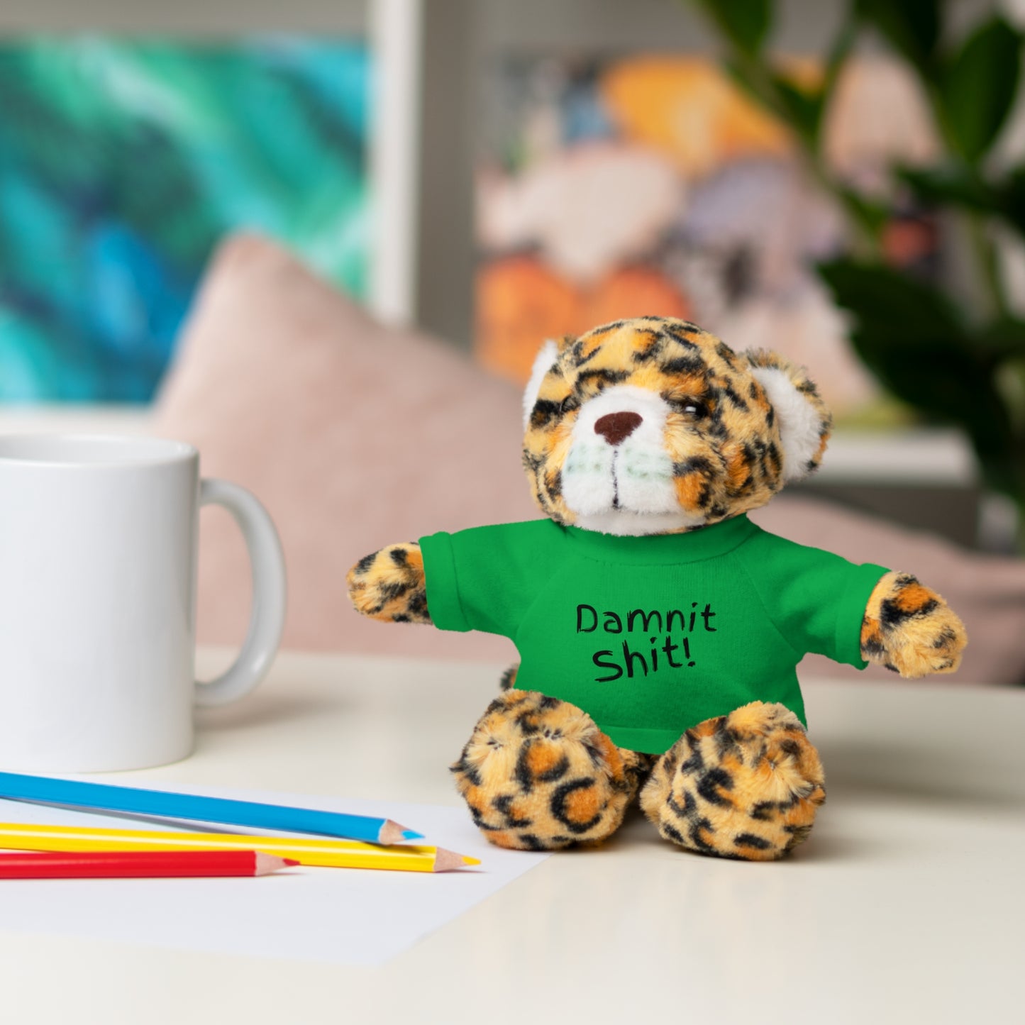 8" Funny Stuffed Animal Gift for Adults, Cute Plush Toy, Humor Bear, Sarcastic Gifts, Quirky Decor, Comfort Toy with Quote